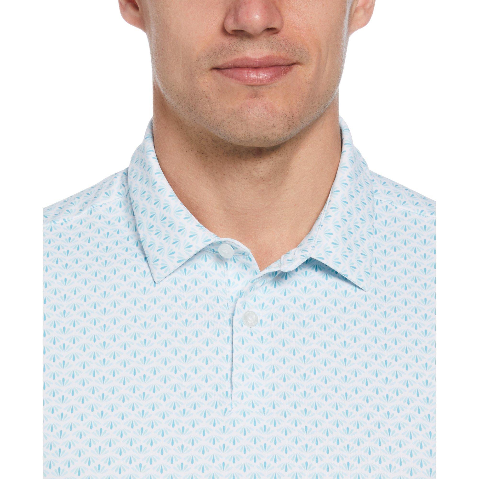 Tngr Turquoise - Original Penguin Golf - Men's PG Retro Geo Print Short-Sleeve Performance Polo Shirt - 3