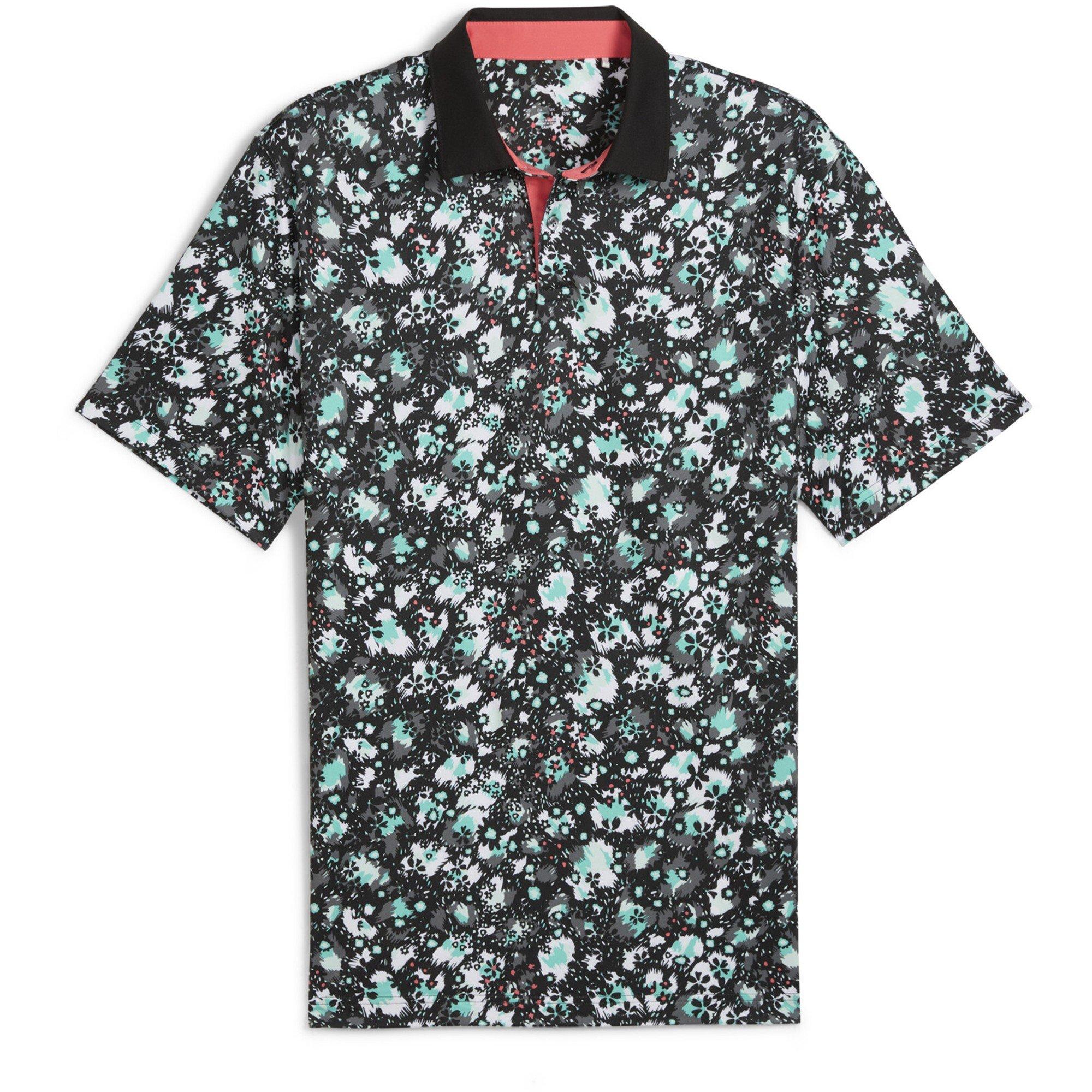 Black - Puma - Puma Cloudspun Abstract Camo Polo Shirt Mens - 1