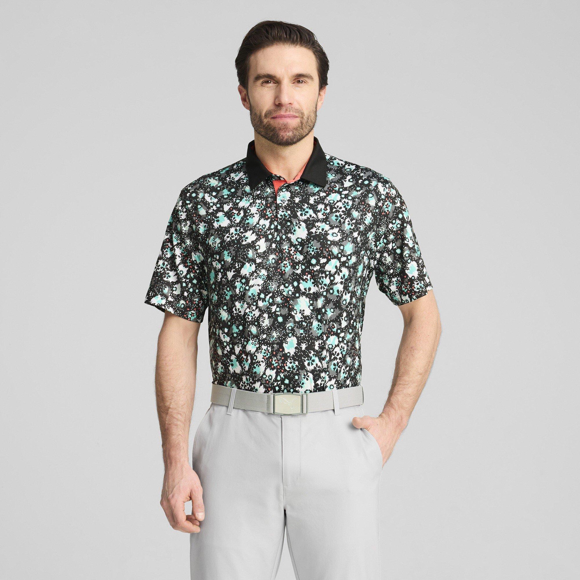 Black - Puma - Puma Cloudspun Abstract Camo Polo Shirt Mens - 3