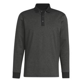 adidas Essentials Heathered Long Sleeve Polo Shirt Mens