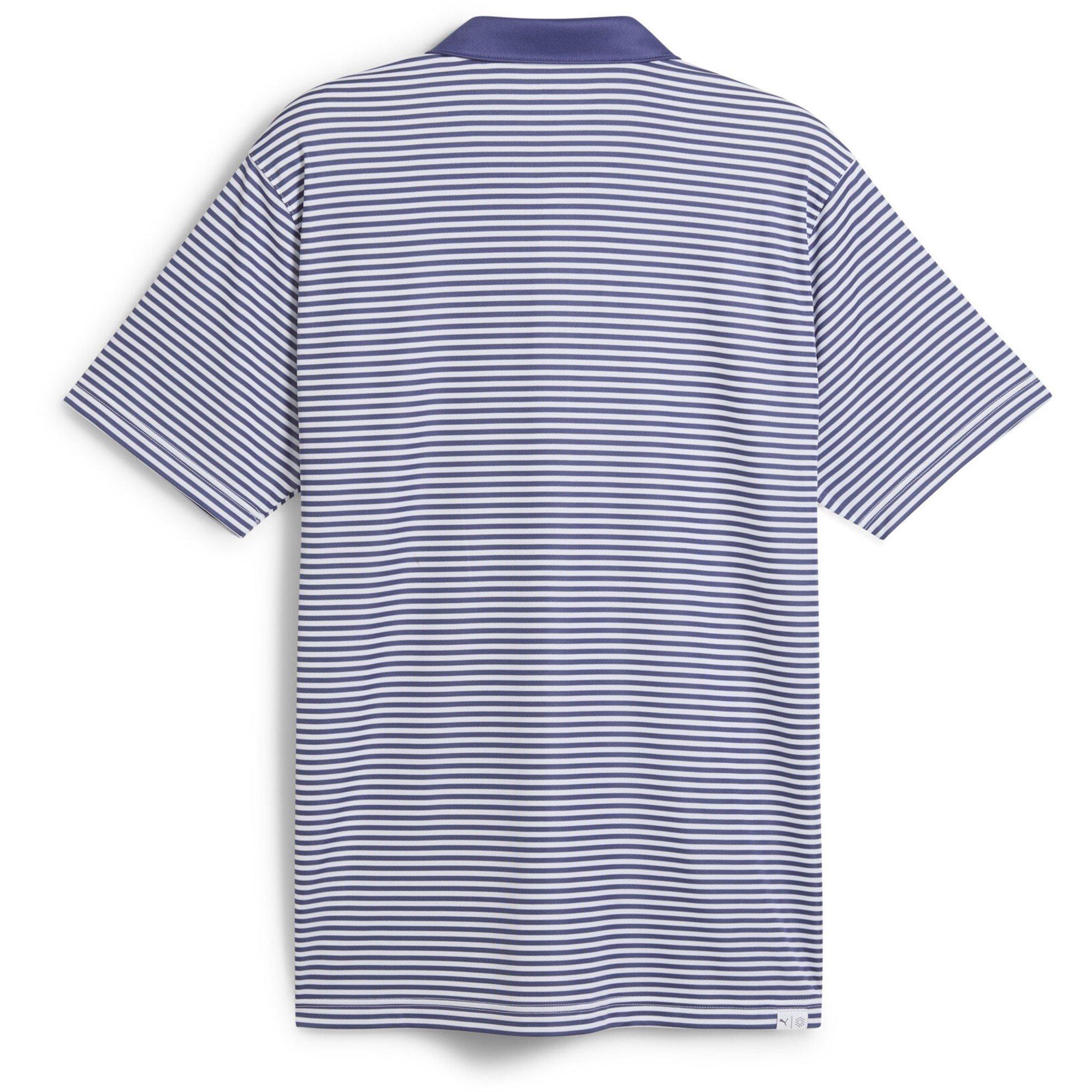 Plava kristal/mornarica - Puma - Men's Pure 2.0 Striped Short Sleeve Performance Polo Shirt - 2