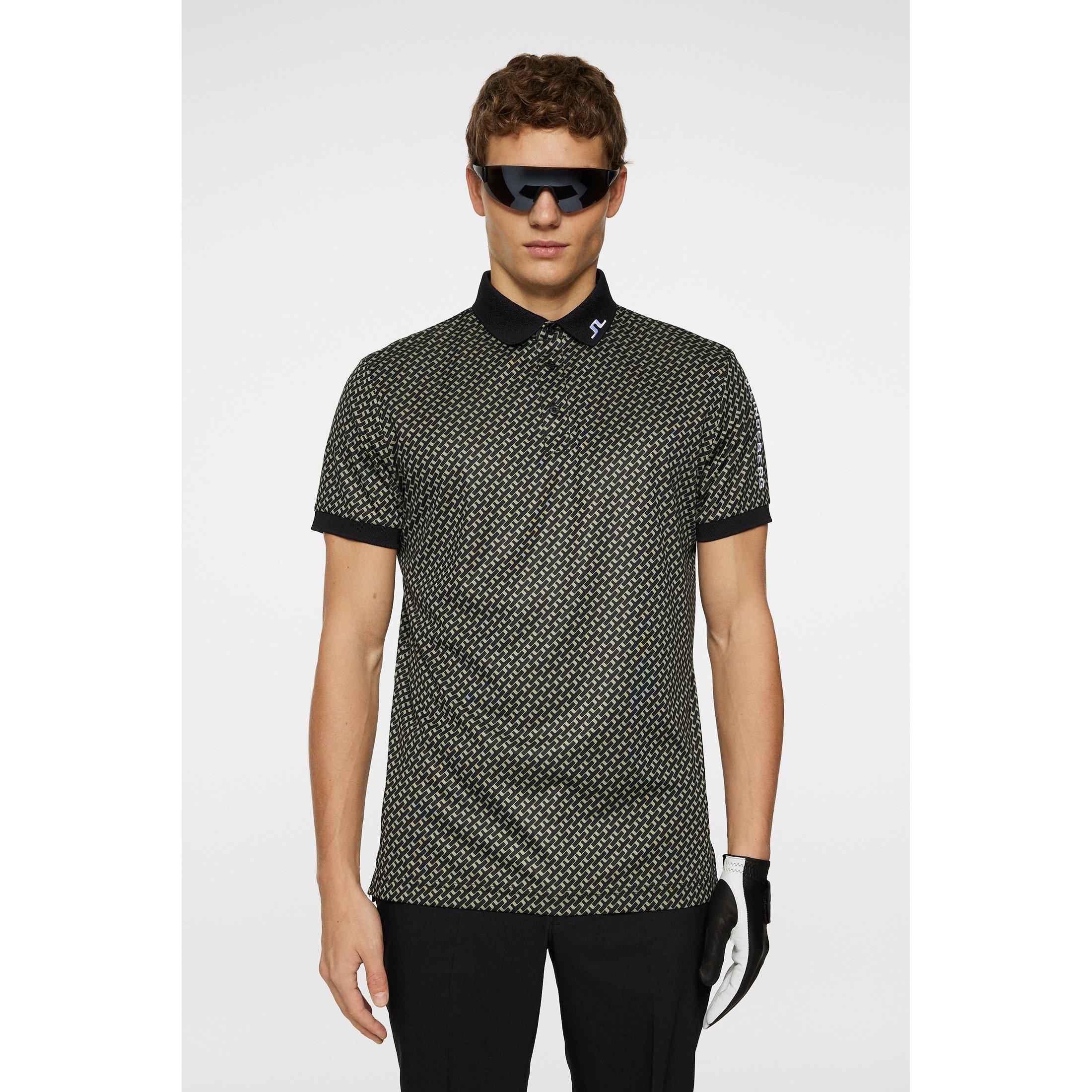 Tour Geo Olive - J Lindeberg Golf - Short-Sleeve Performance Polo Shirt - 2