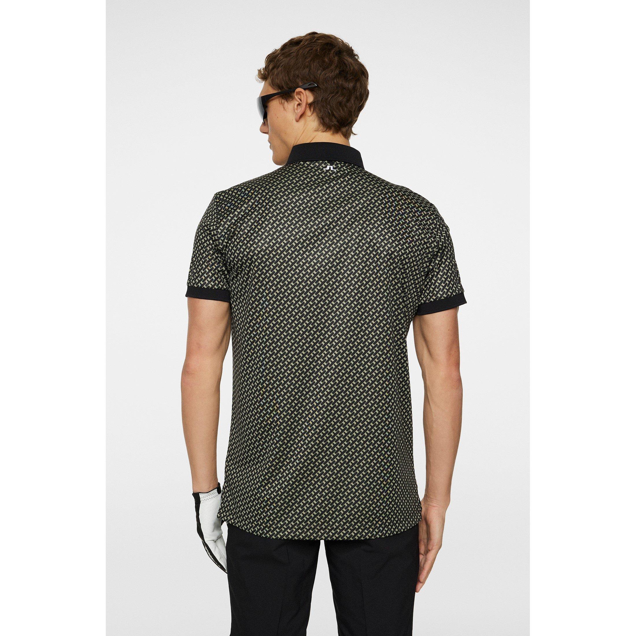 Tour Geo Olive - J Lindeberg Golf - Short-Sleeve Performance Polo Shirt - 3