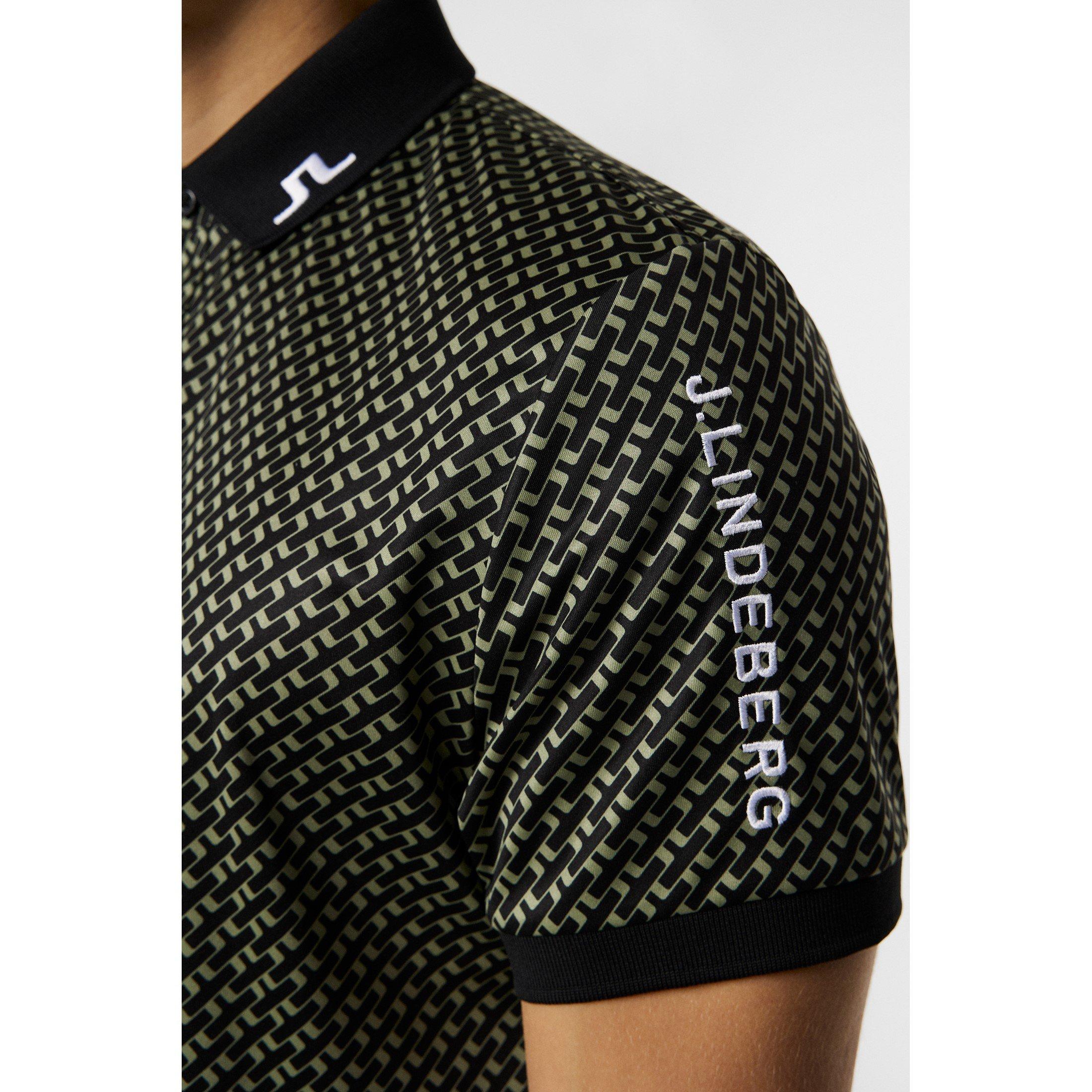 Tour Geo Olive - J Lindeberg Golf - Short-Sleeve Performance Polo Shirt - 6
