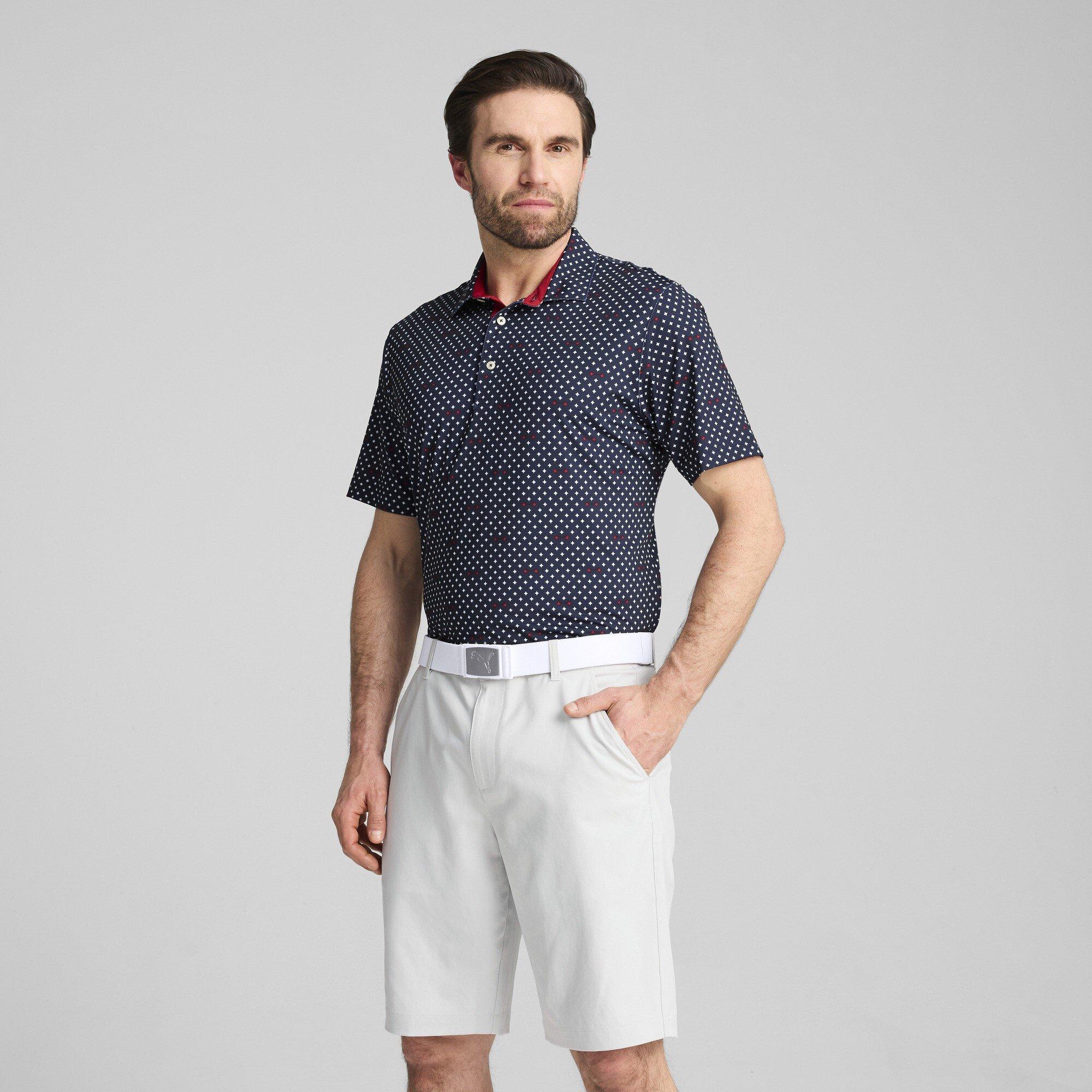 D.Navy/Wht - Puma - Mattr Burgh Polo Shirt Mens - 3