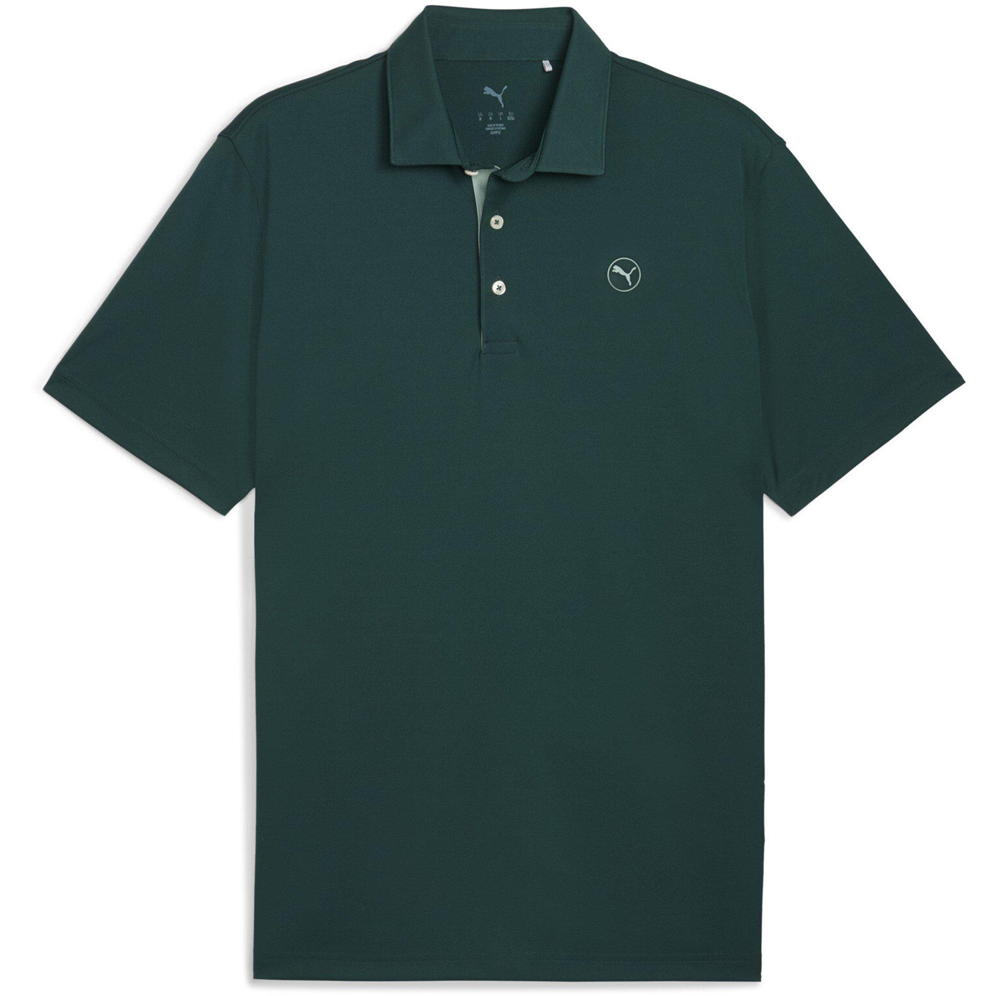Puma Men's Short-Sleeve Performance Polo Shirt - Green Terrain - S