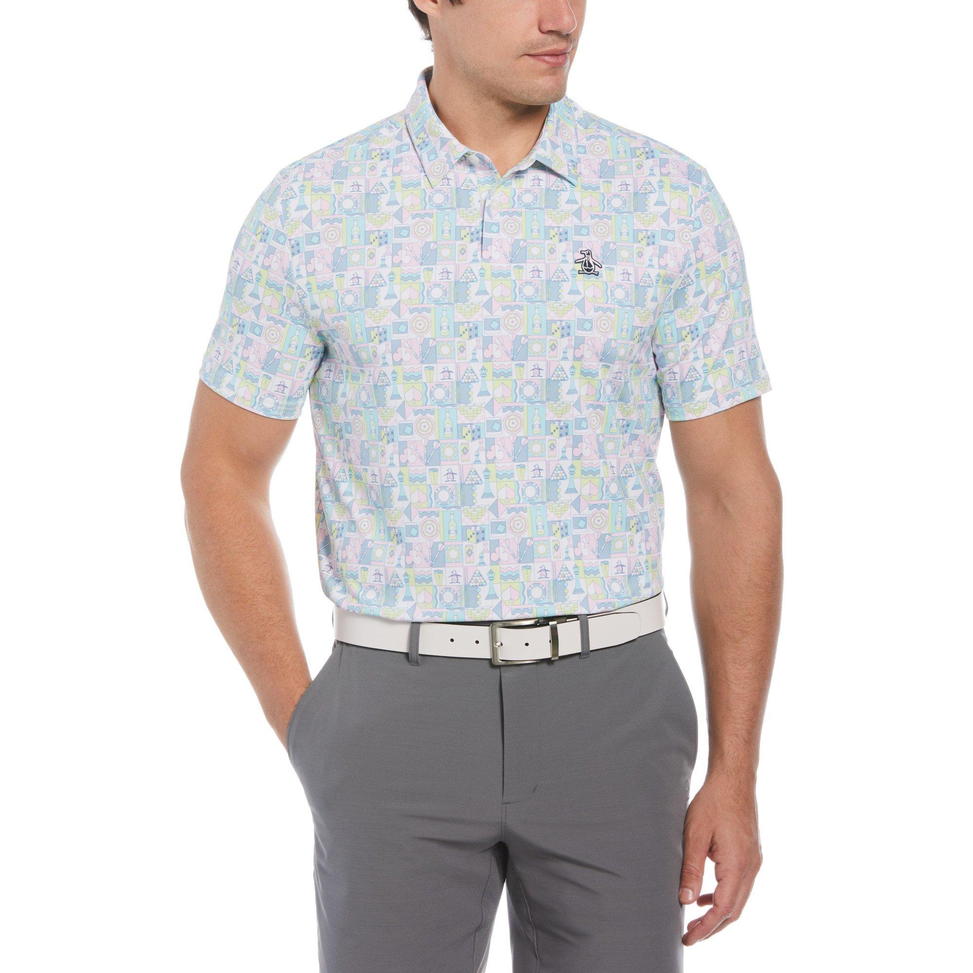 Original Penguin Golf Men's Pg Alovr Novelty Short-Sleeve Performance Polo Shirt - Bright White - Small