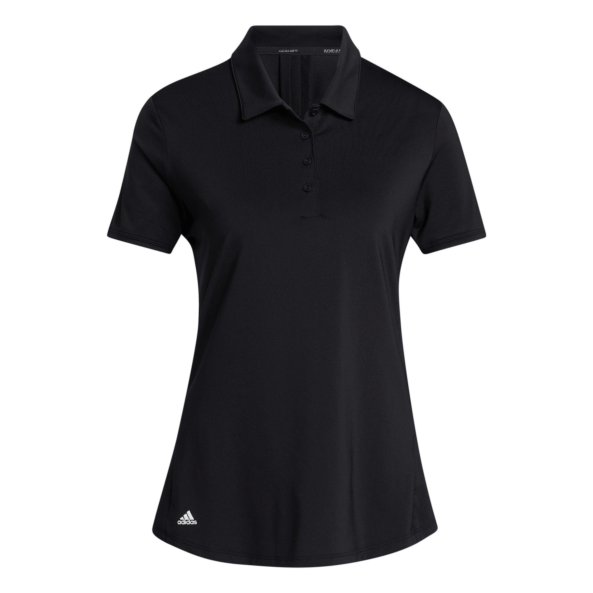 Adidas Women's Ultimate Solid Short Sleeve Performance Polo Shirt - Black - 16 (XL)