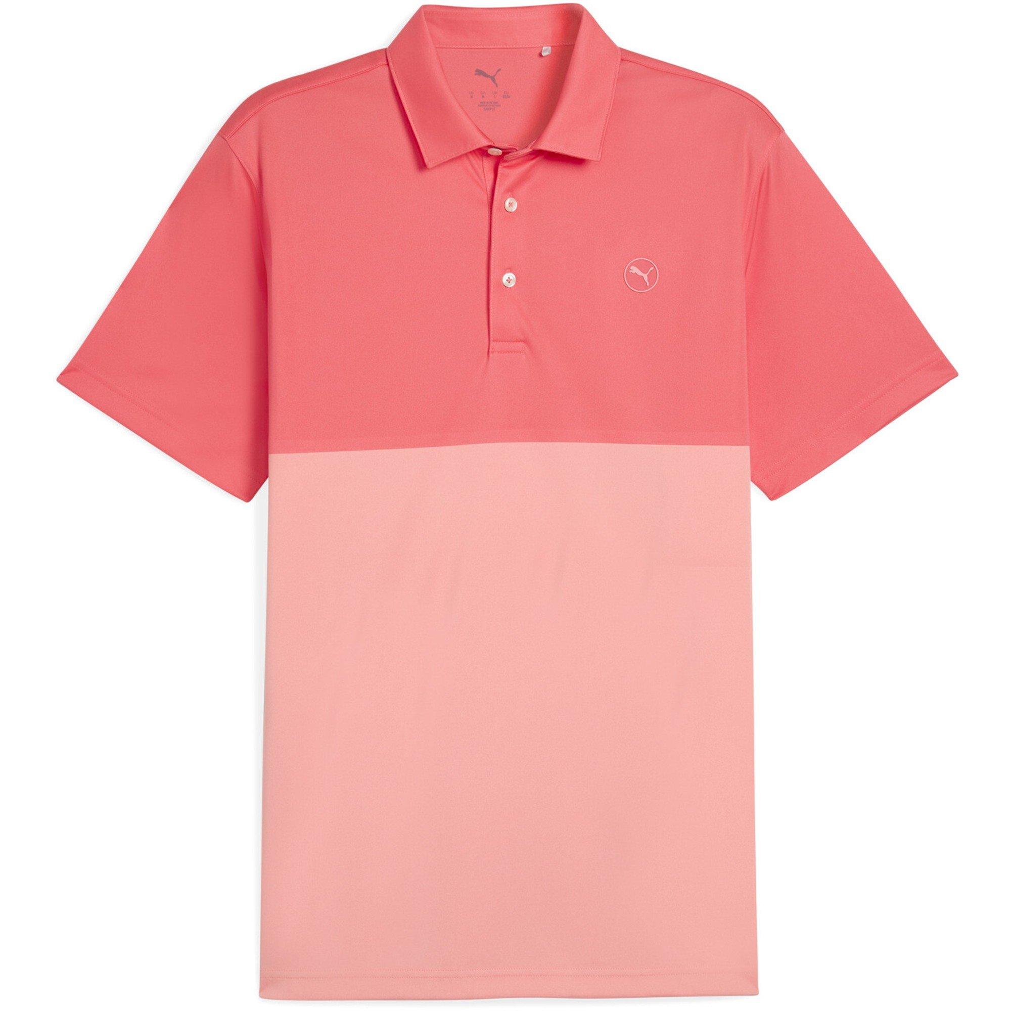 Peach/Pink - Puma - Puma Pure 2.0 Colorblock Polo Shirt Mens - 1