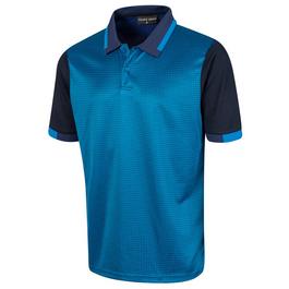 Island Green IslandGreen Golf Dog Tooth Check Print Polo Shirt Mens