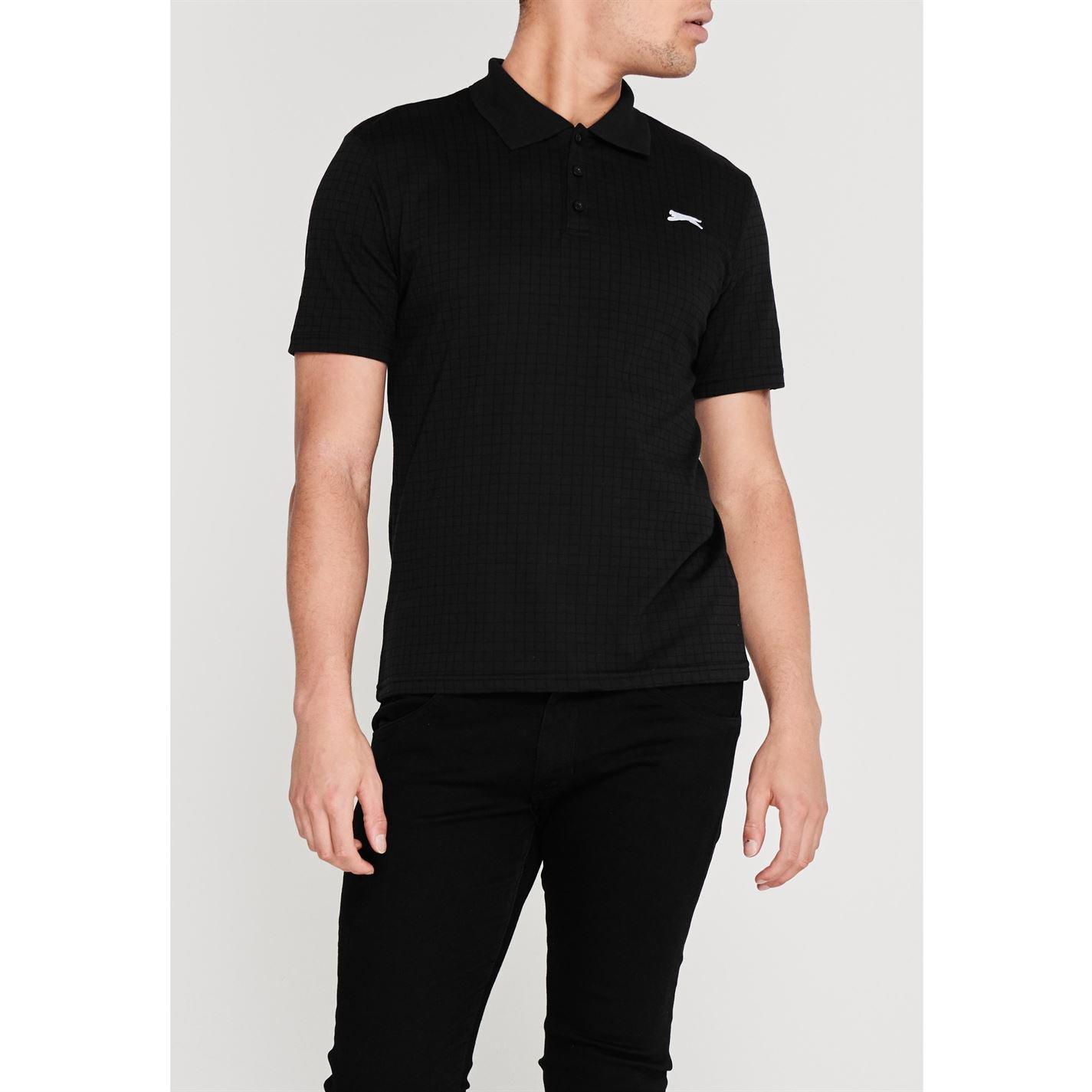 Black - Slazenger - Check Golf Polo Mens - 3