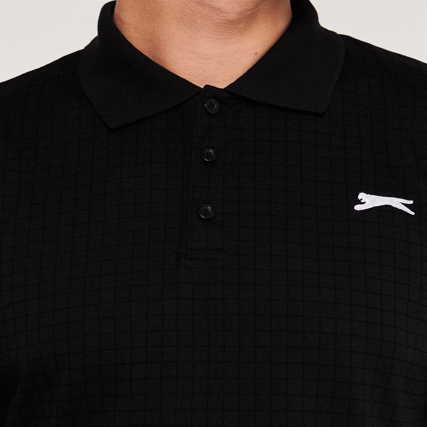 Black - Slazenger - Check Golf Polo Mens - 6