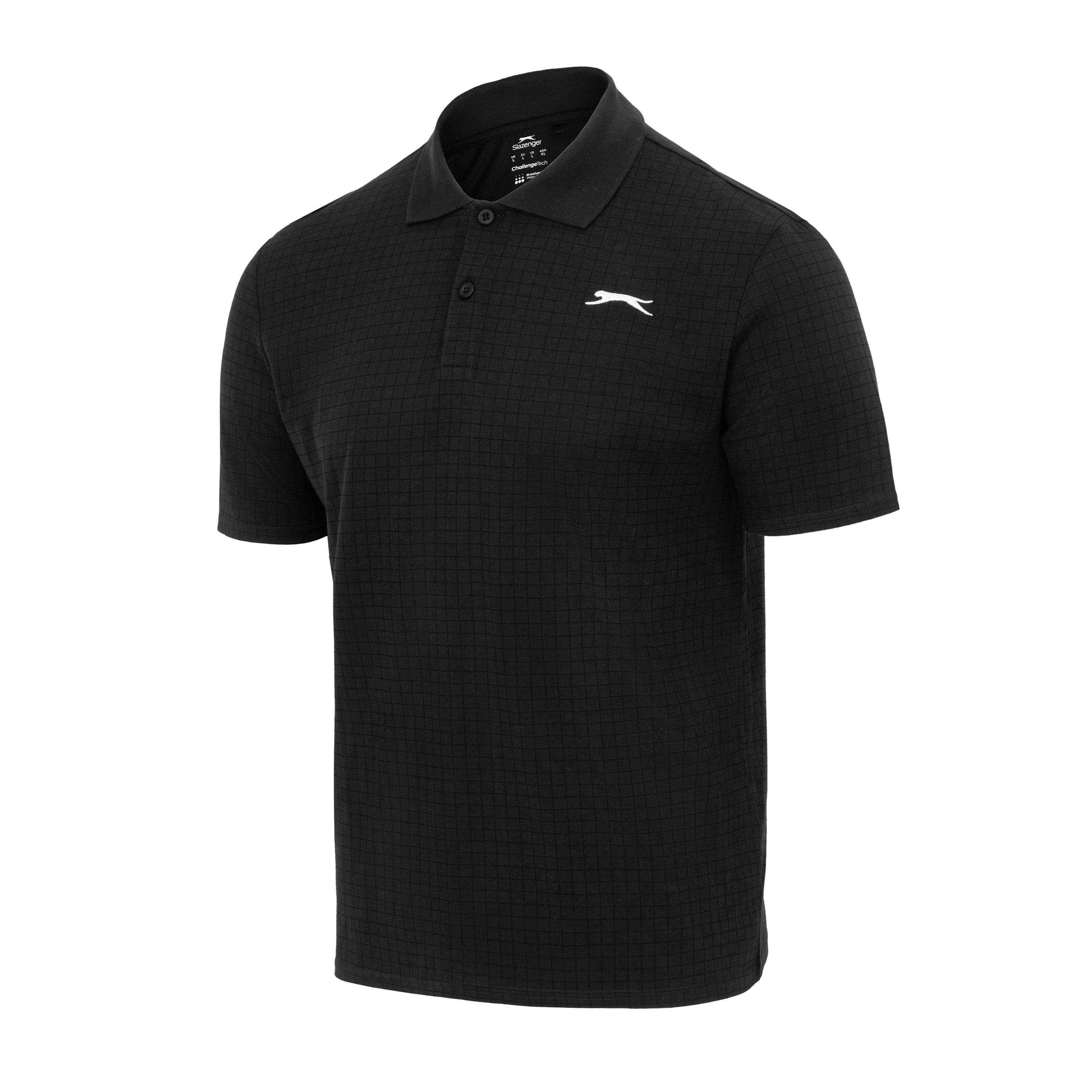 Black - Slazenger - Check Golf Polo Mens - 7