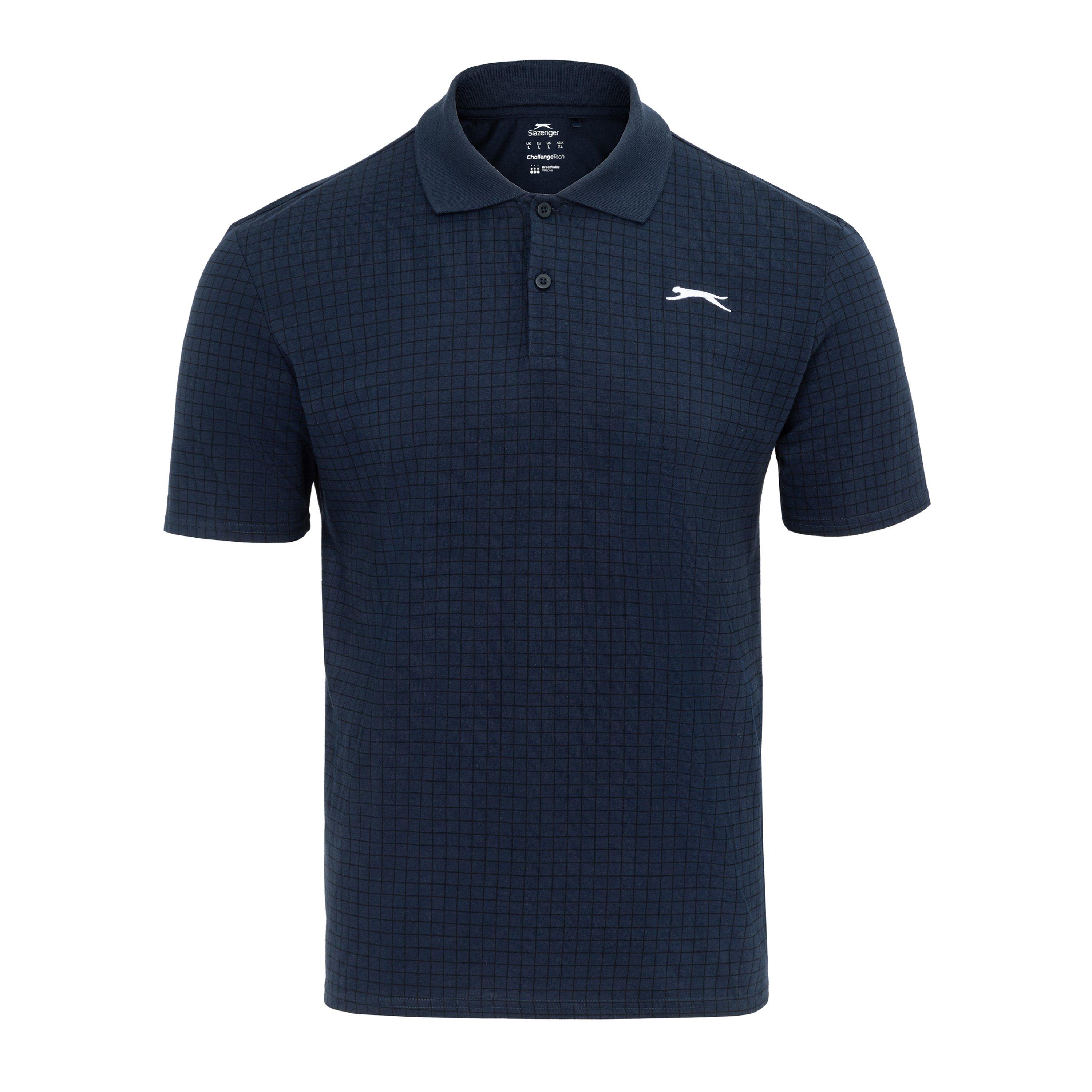 Slazenger Check Golf Polo Mens In Navy