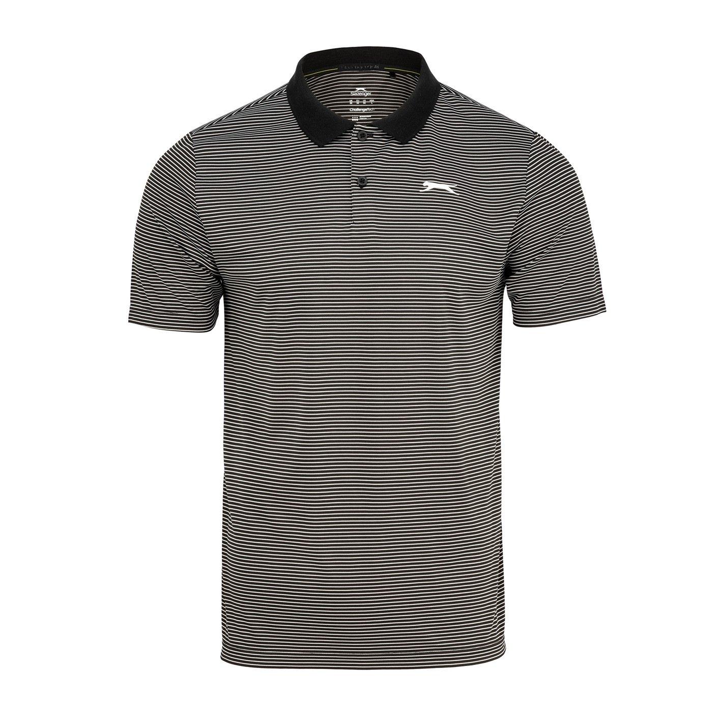 Negro - Slazenger - Micro Stripe Golf Polo Shirt Mens - 1