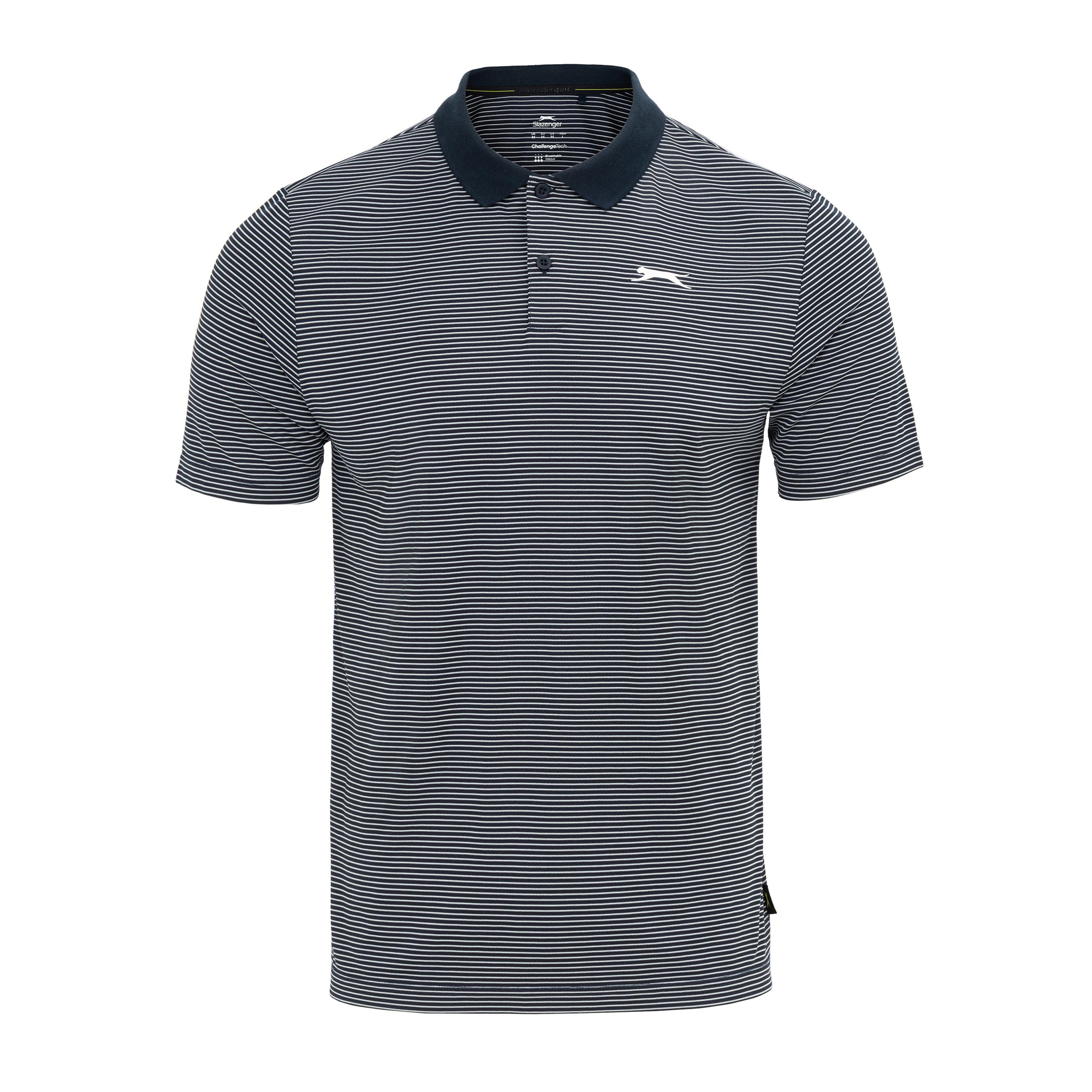 Slazenger Micro Stripe Golf Polo Shirt Mens In Navy