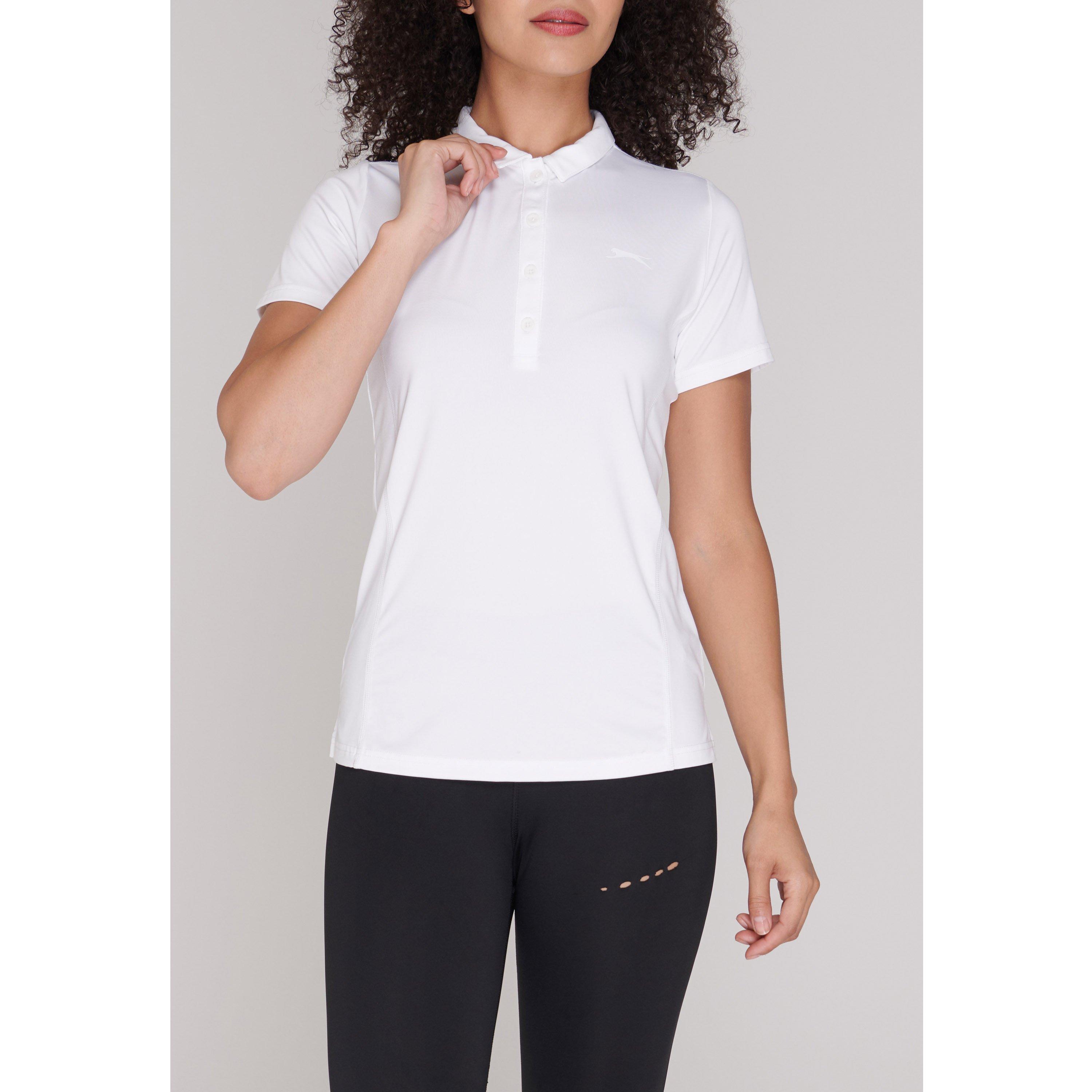 White - Slazenger - Plain Polo Shirt Ladies - 2