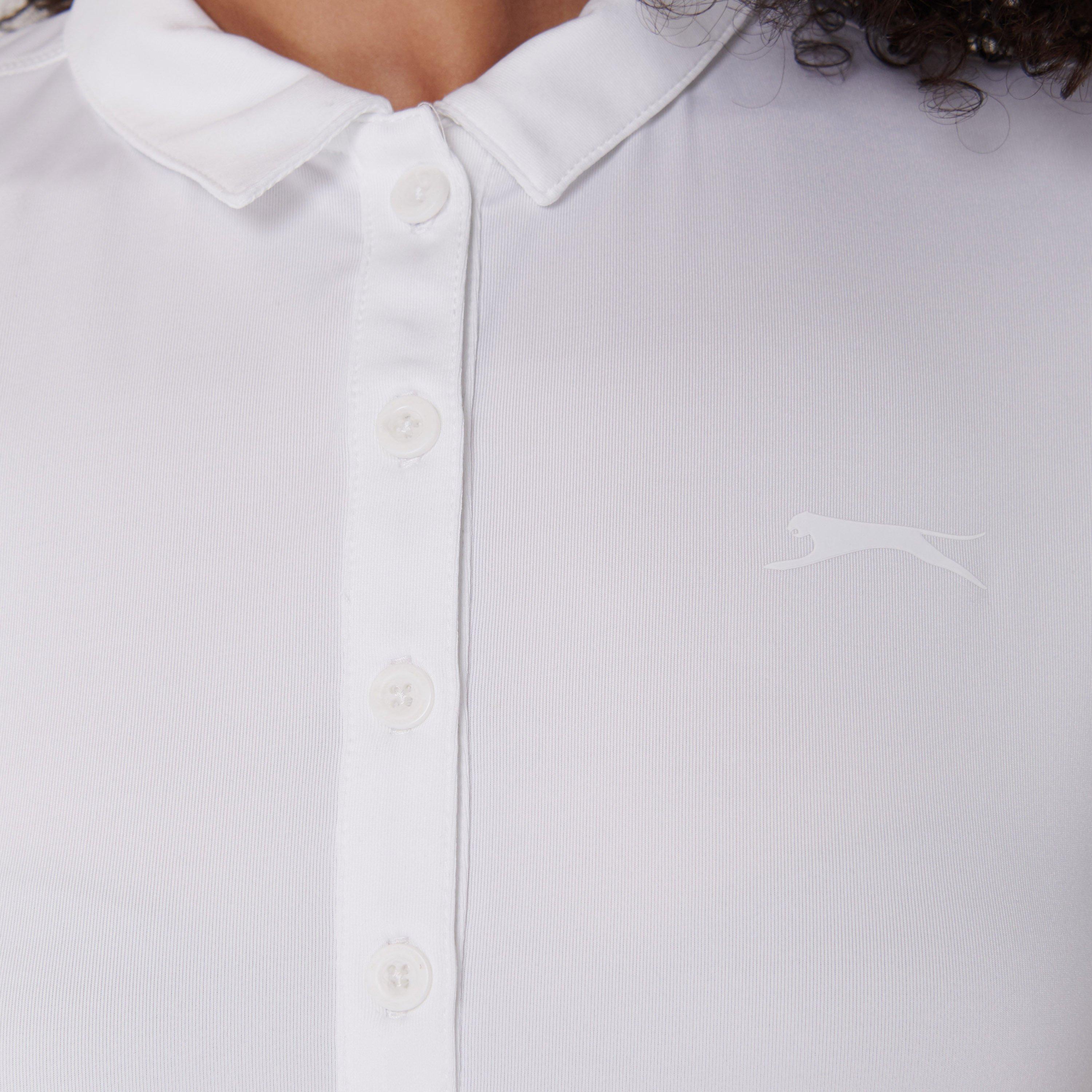 White - Slazenger - Plain Polo Shirt Ladies - 5