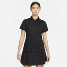 Noir/Blanc - Nike - short-sleeved embroidered logo Womens polo shirt - 1