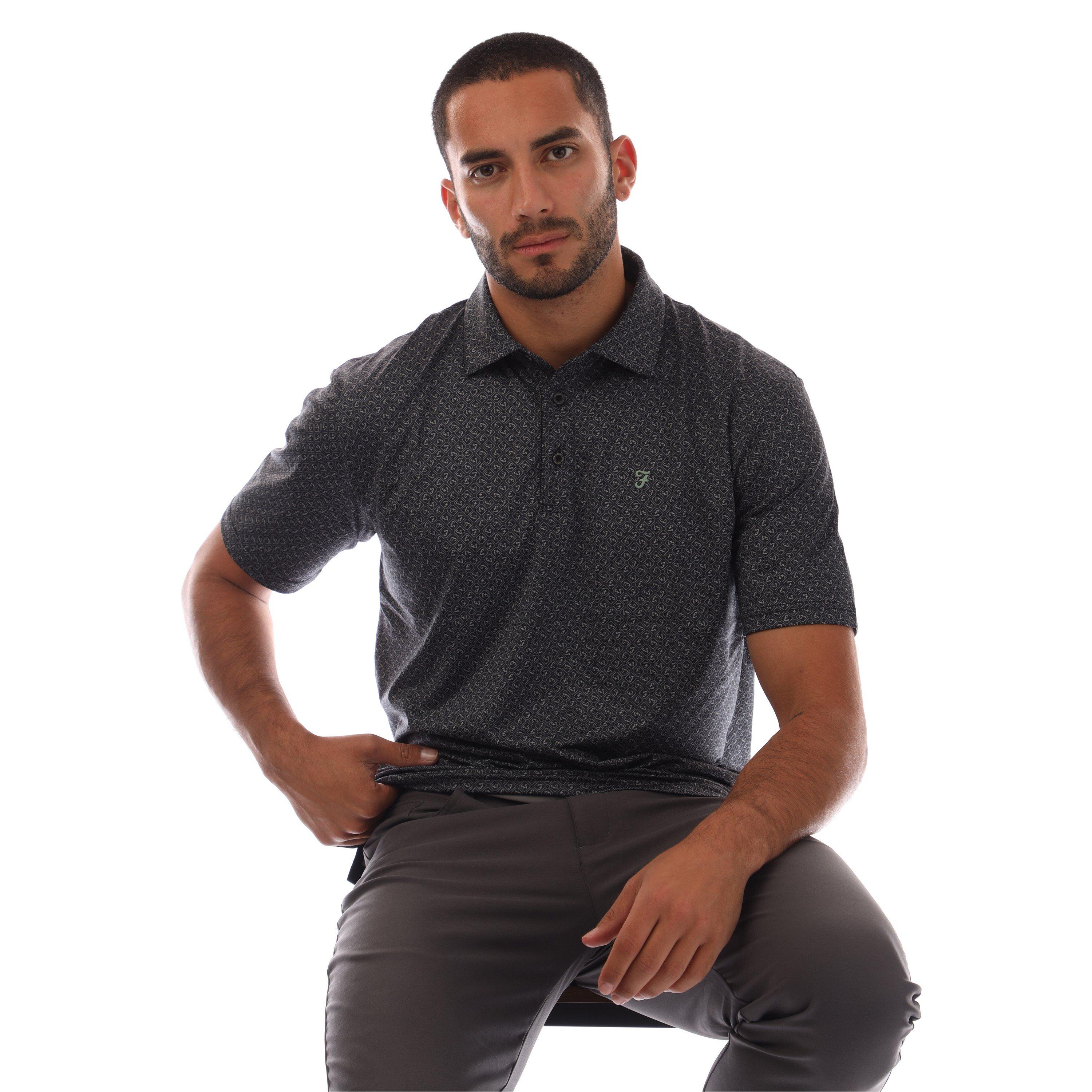 Black - Farah - Lewis Short-Sleeve Performance Polo Shirt - 4