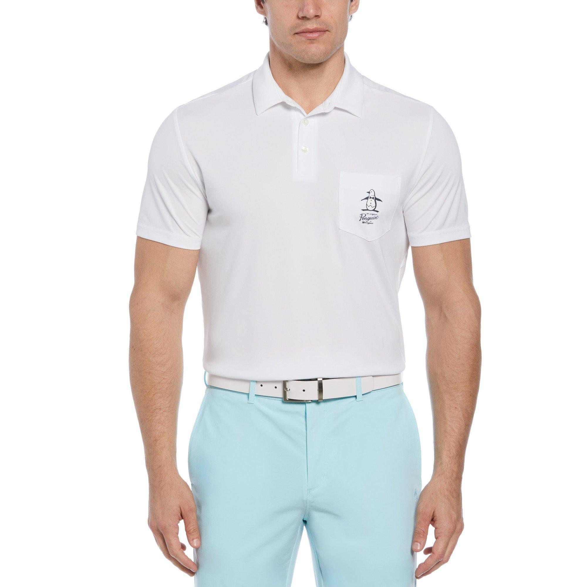 Strahlendes Weiß - Original Penguin Golf - Men's PG Graphic Oxford Short-Sleeve Performance Polo Shirt - 1