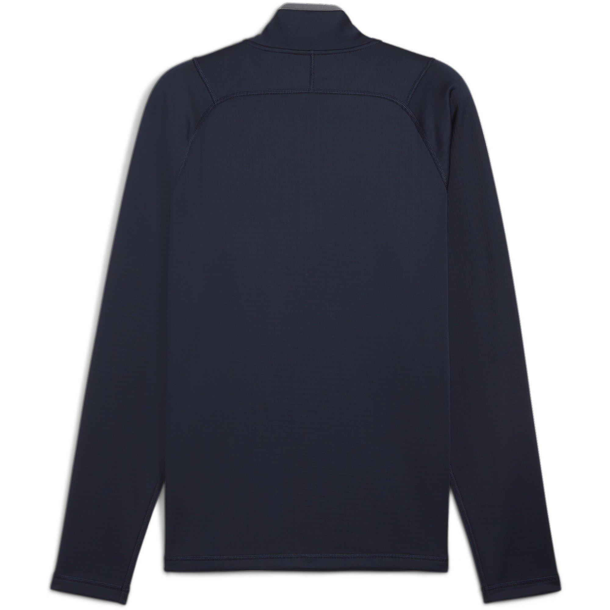 Azul Marinho Escuro - Puma - Men's Fleece Quarter Zip Long Sleeve Performance Polo Shirt - 2