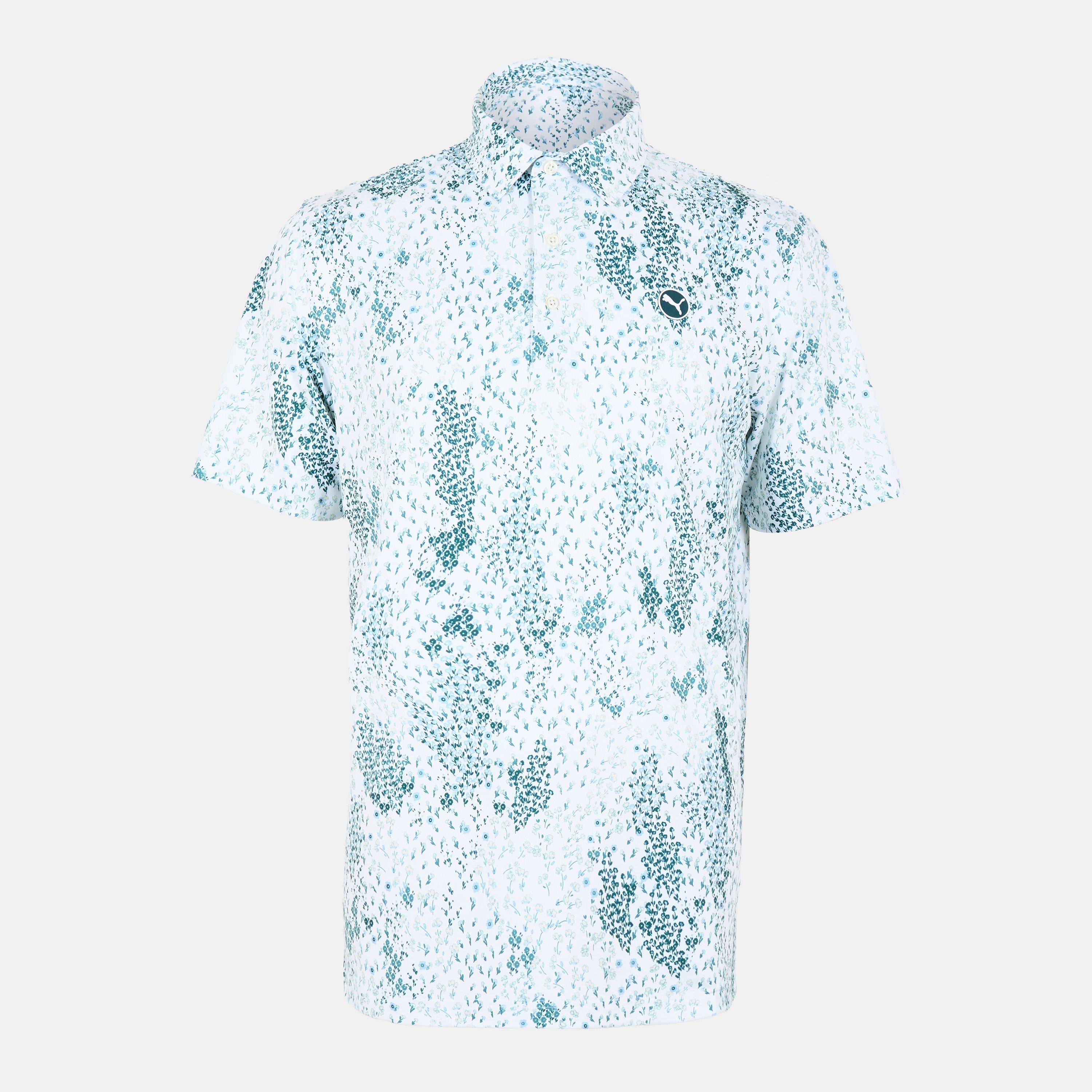 Puma Men's Short-Sleeve Performance Polo Shirt - White Glow - S