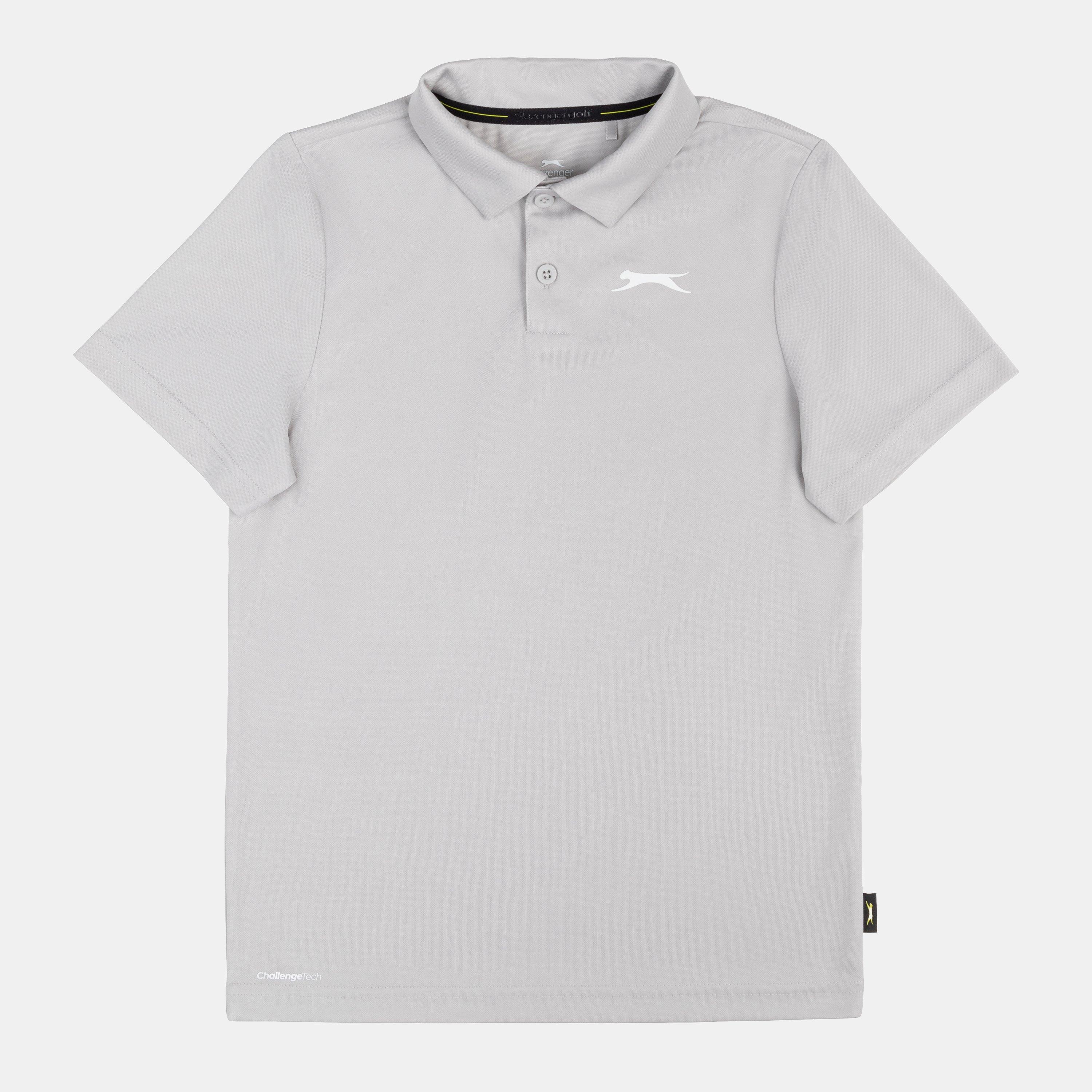 Slazenger Boys Solid Golf Polo Junior - Grey - 9-10 Years