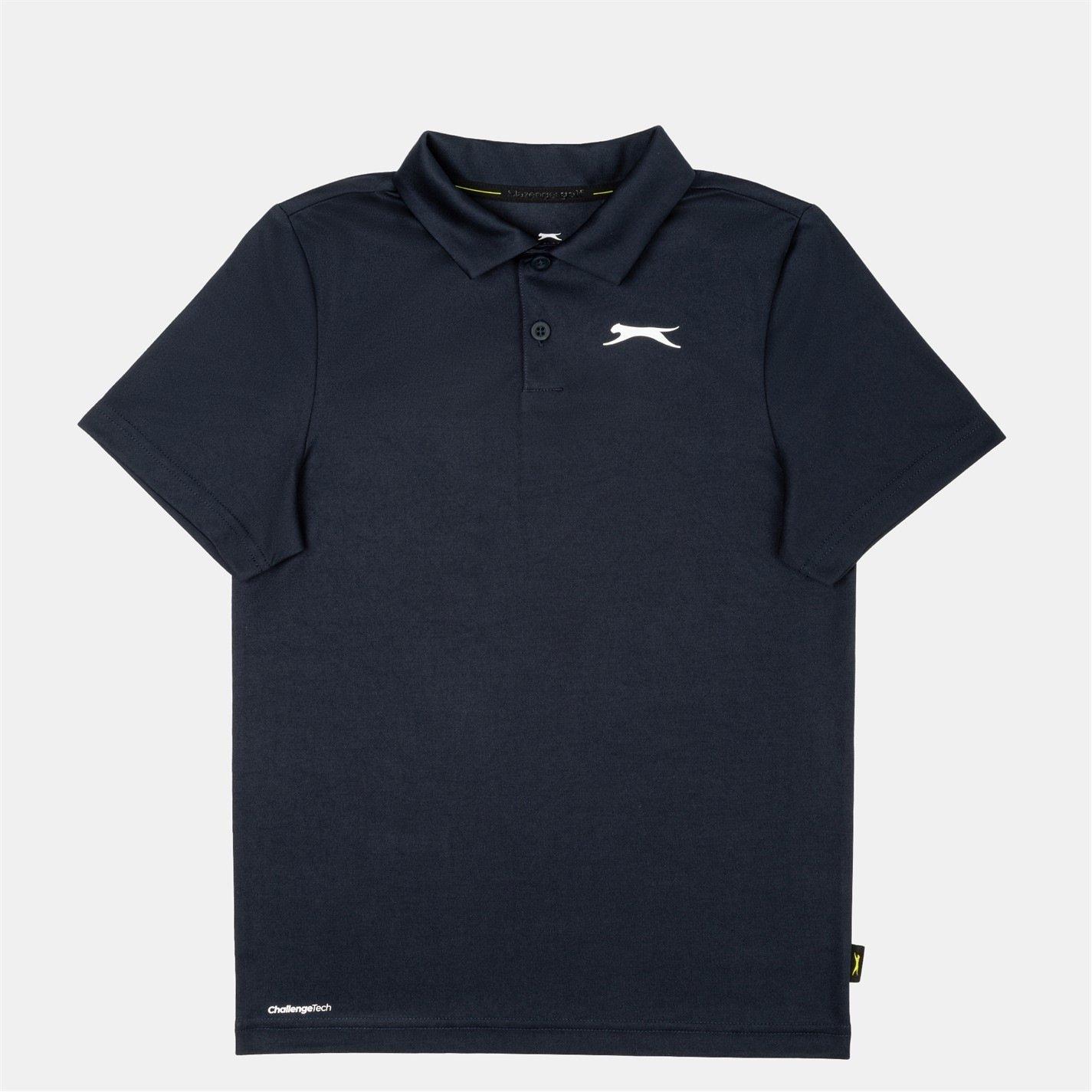 Slazenger Boys Solid Golf Polo Junior - Navy - 9-10 Years
