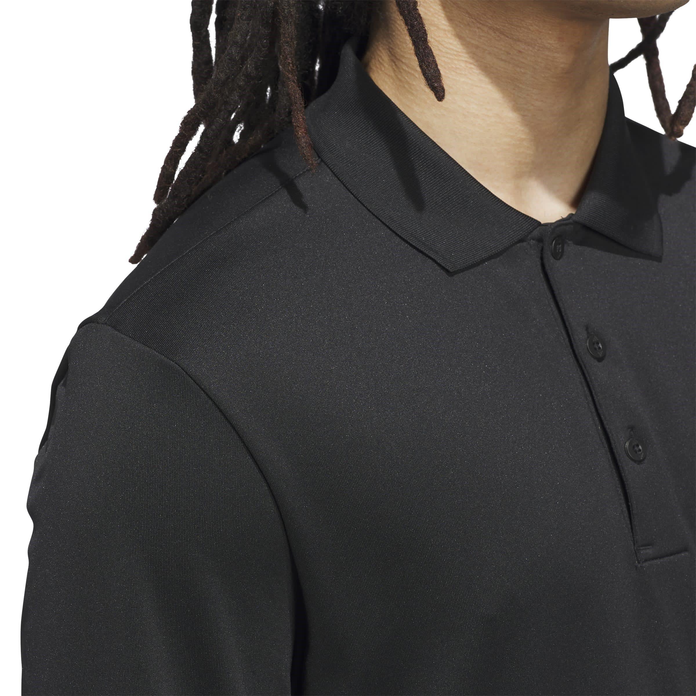 Nero - adidas - Long-Sleeve Performance Polo Shirt - 5