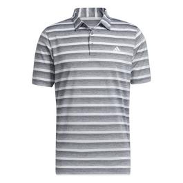 adidas Two Color Striped Golf Polo Shirt Mens