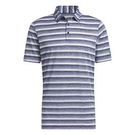 adidas Two Color Striped Golf Polo Shirt Mens