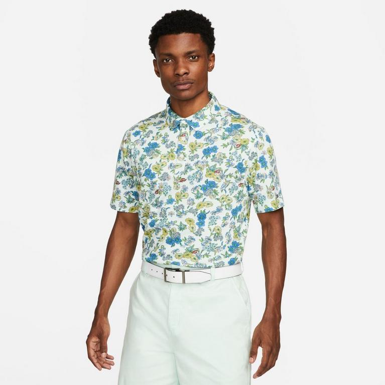 Verde/Plata - Nike - Dri-Fit Player Floral Print Polo Shirt Mens - 1