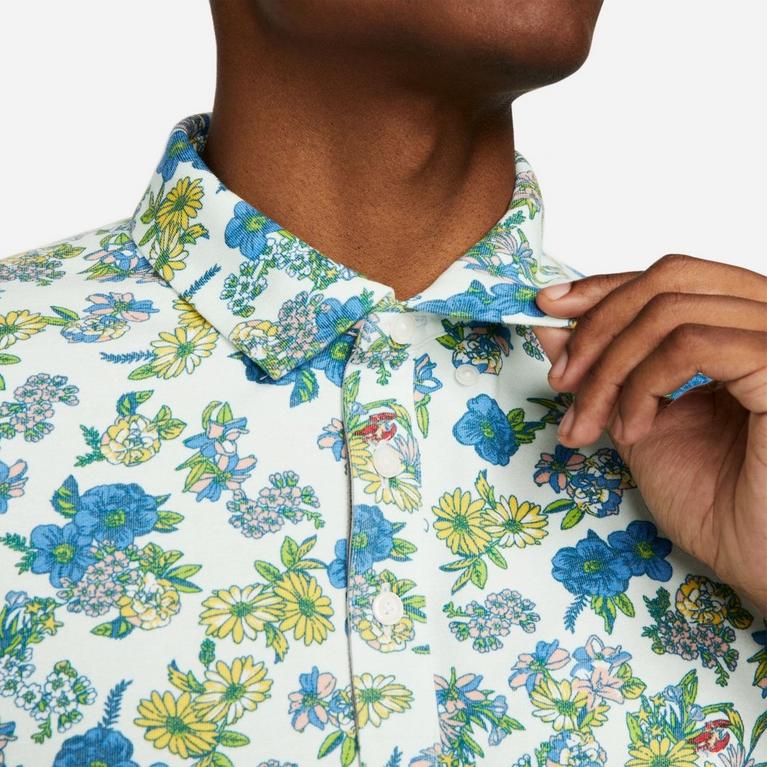 Verde/Plata - Nike - Dri-Fit Player Floral Print Polo Shirt Mens - 3