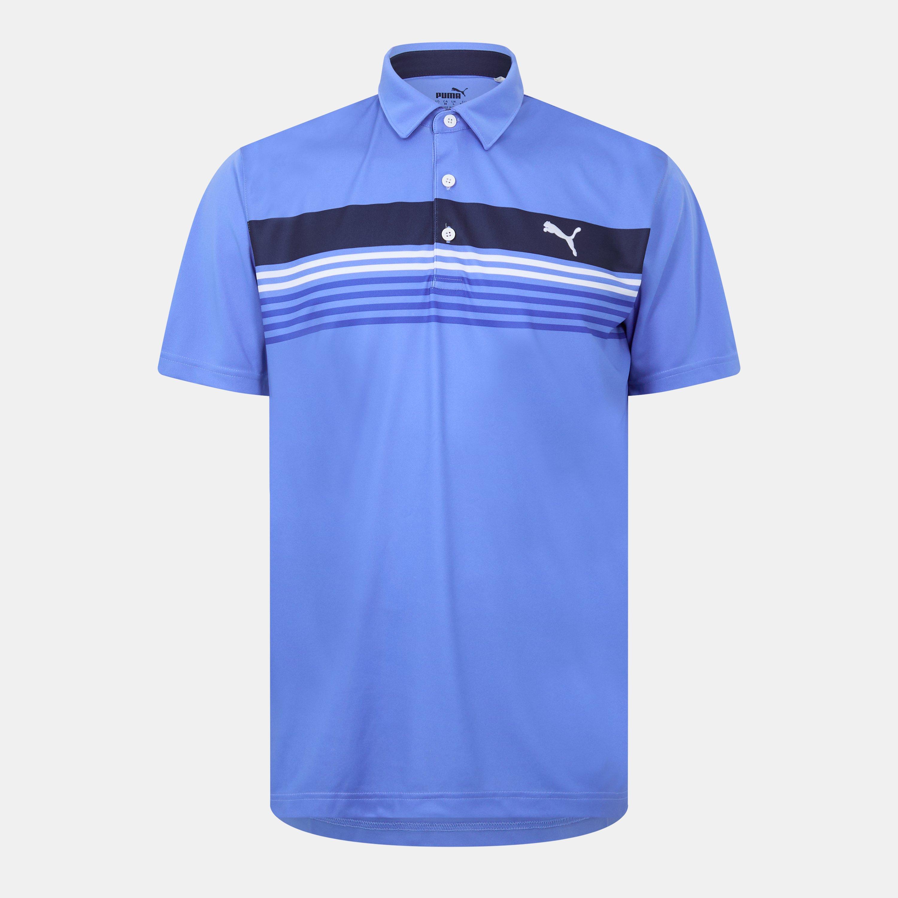 Puma Men's Short-Sleeve Performance Polo Shirt - Blue/Navy - S
