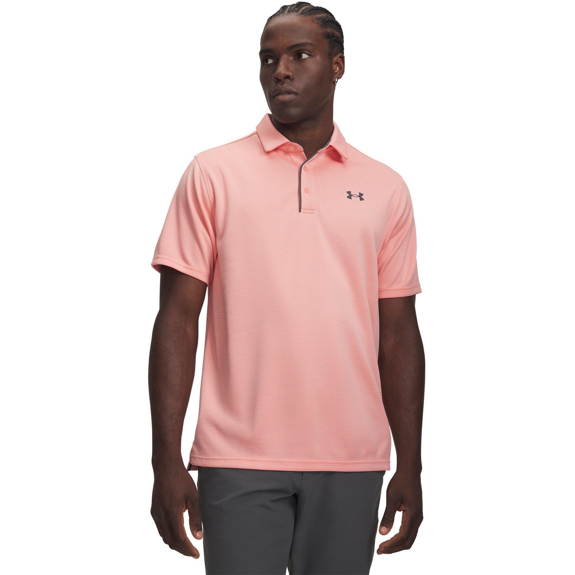 Under Armour Men's Tech Polo - Posh Pink/ Gray - M