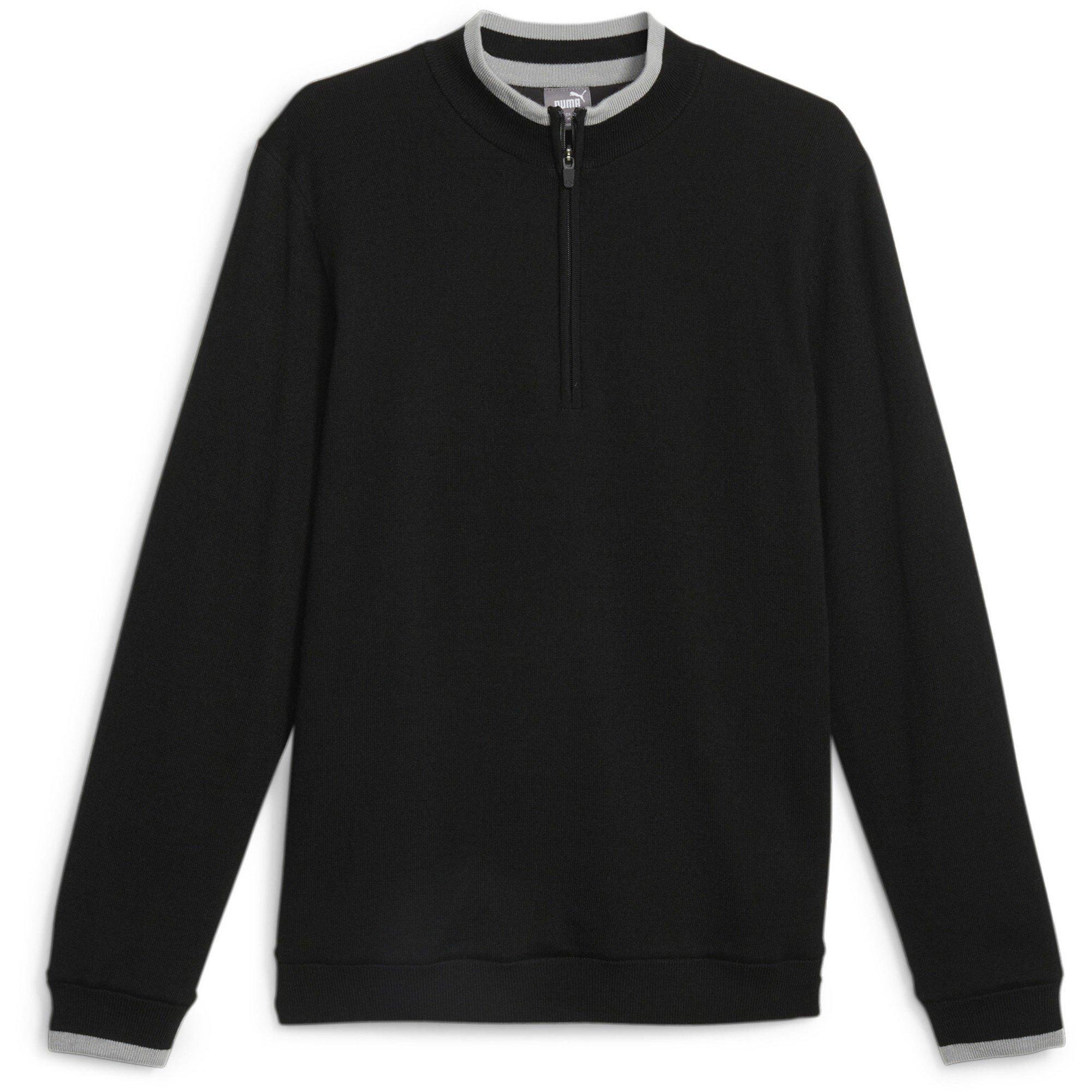Puma Men's Windblock Long Sleeve Performance Polo Shirt - Black Puma Black - S