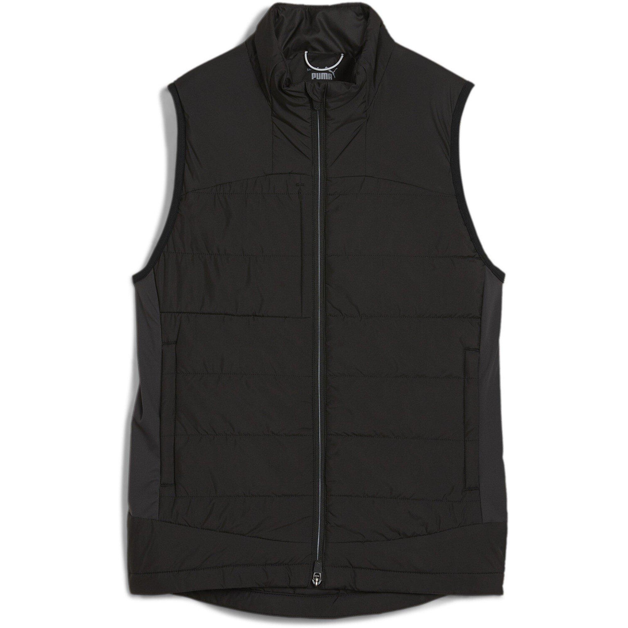 Puma Women's Kyley Quilted Long Sleeve Performance Polo Shirt - Black Puma Black - 16 (XL)