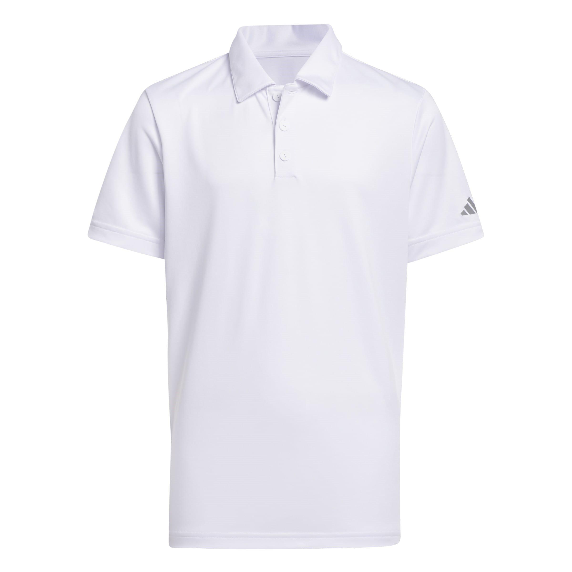 Adidas Boys 3 Stripe Polo Shirt Junior - White - 13 Years