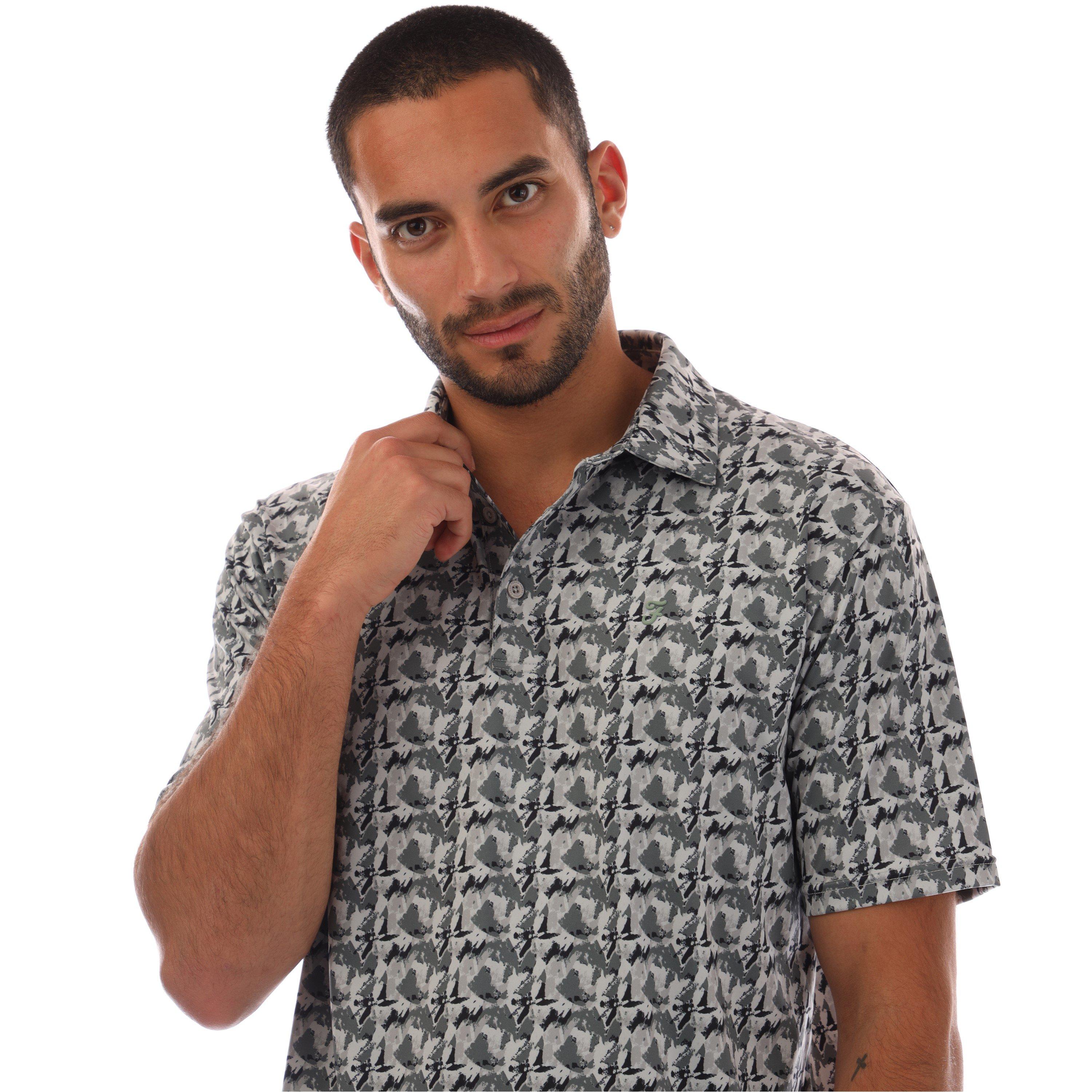 Harbour Mist - Farah - Men's Trawick Short-Sleeve Performance Polo Shirt - 2