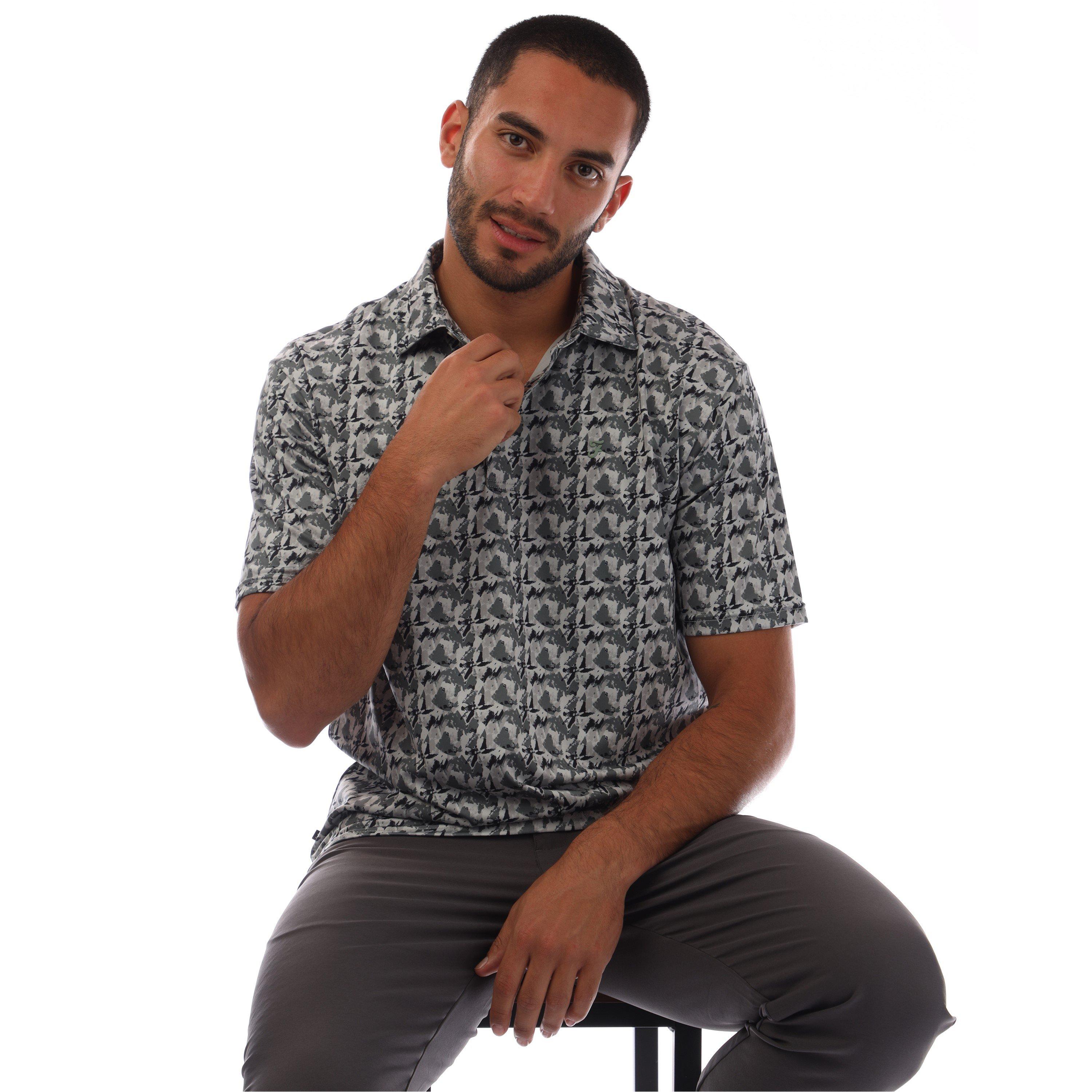 Harbour Mist - Farah - Men's Trawick Short-Sleeve Performance Polo Shirt - 4