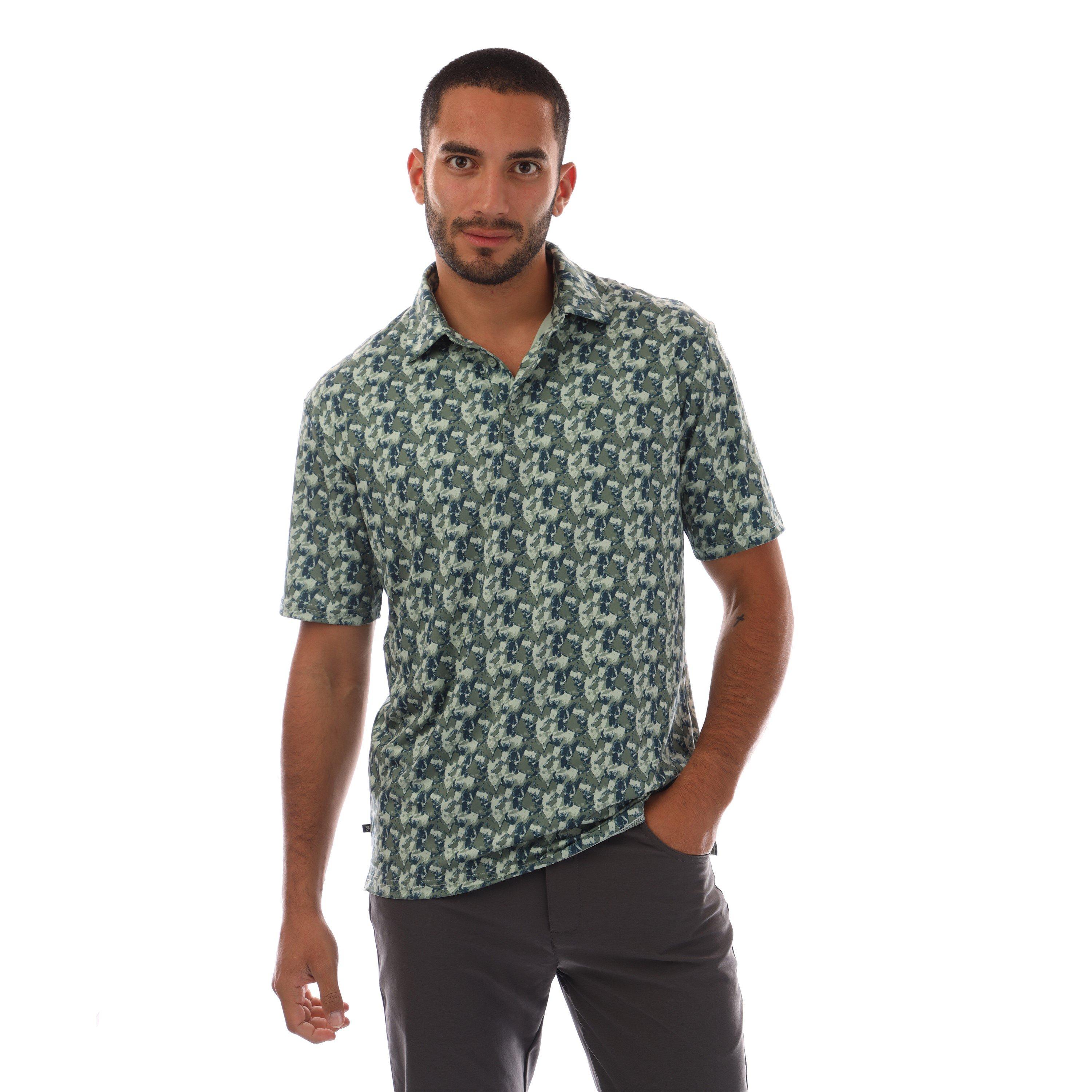 Frosty Green - Farah - Men's Trawick Short-Sleeve Performance Polo Shirt - 1