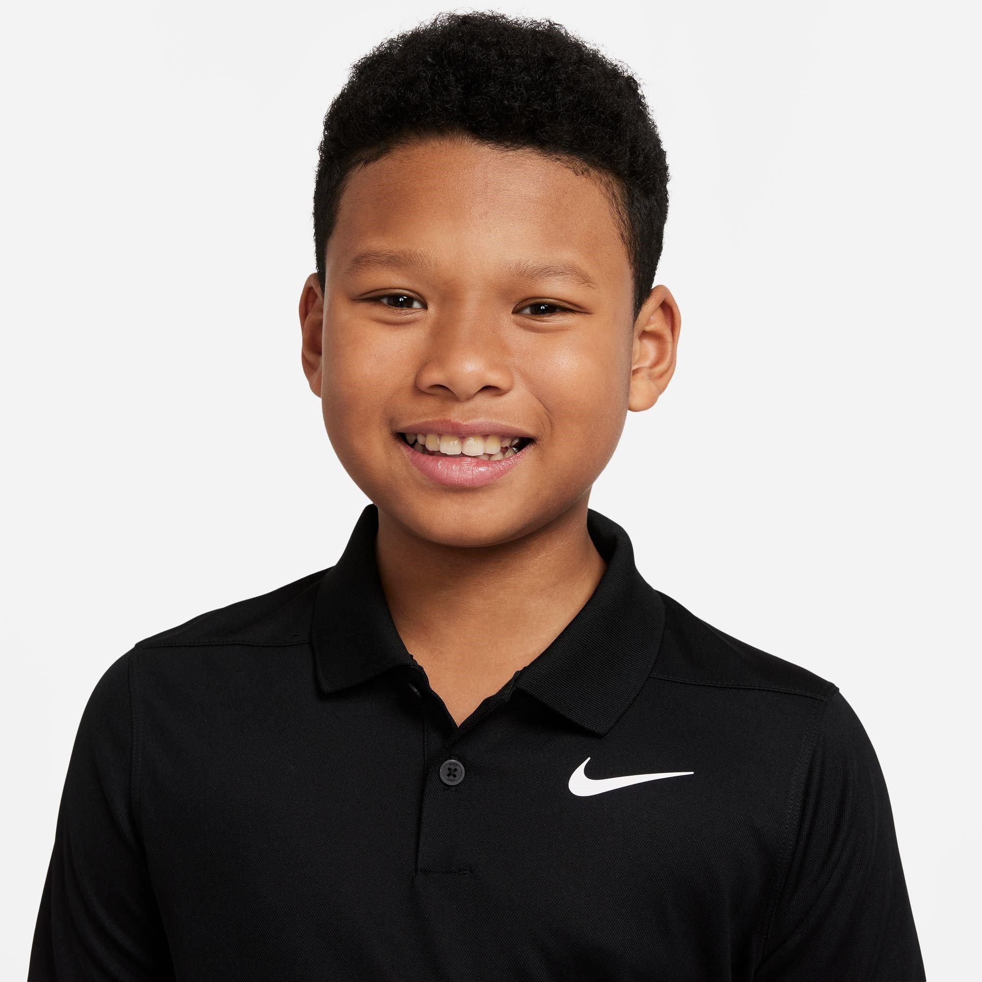 Zwart/Wit - Nike - Dri-FIT Victory Big Kids' (Boys') Golf Polo Shirt - 4