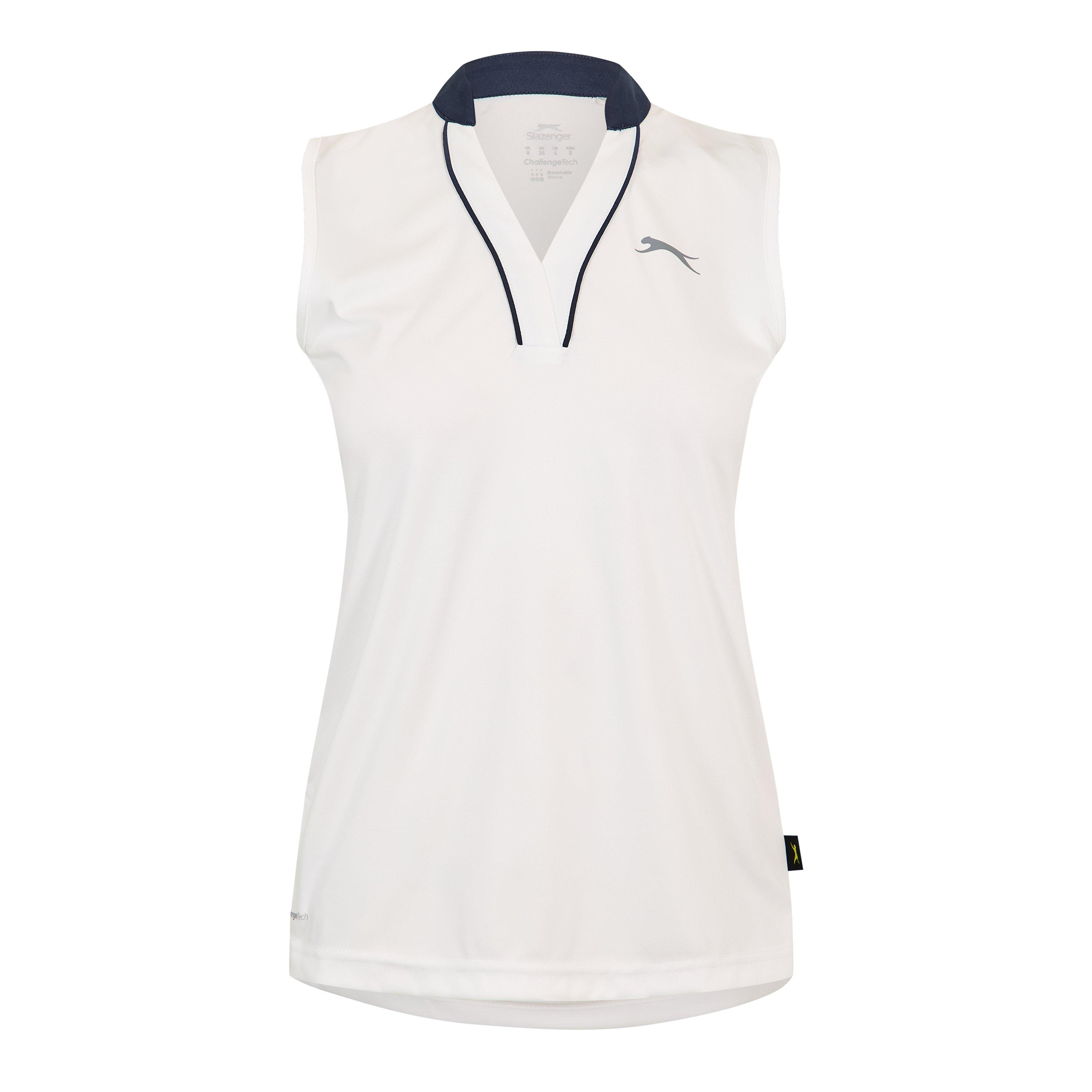 White - Slazenger - Sleeveless Polo Shirt Womens - 1