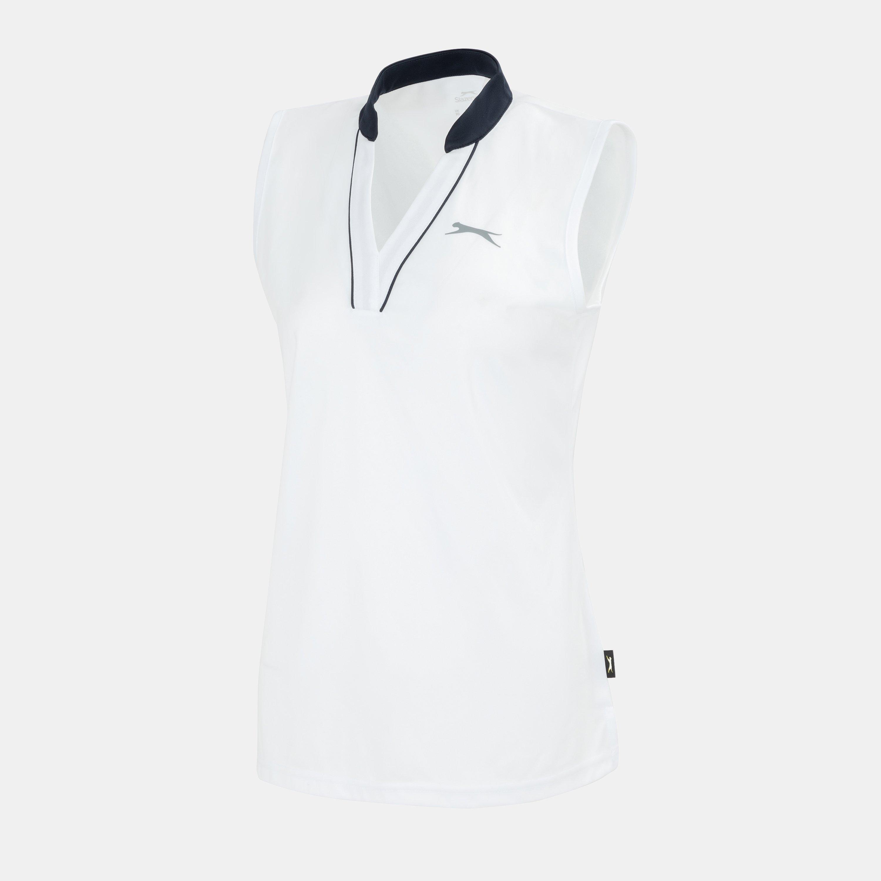 Hvid - Slazenger - Sleeveless Polo Shirt Womens - 3