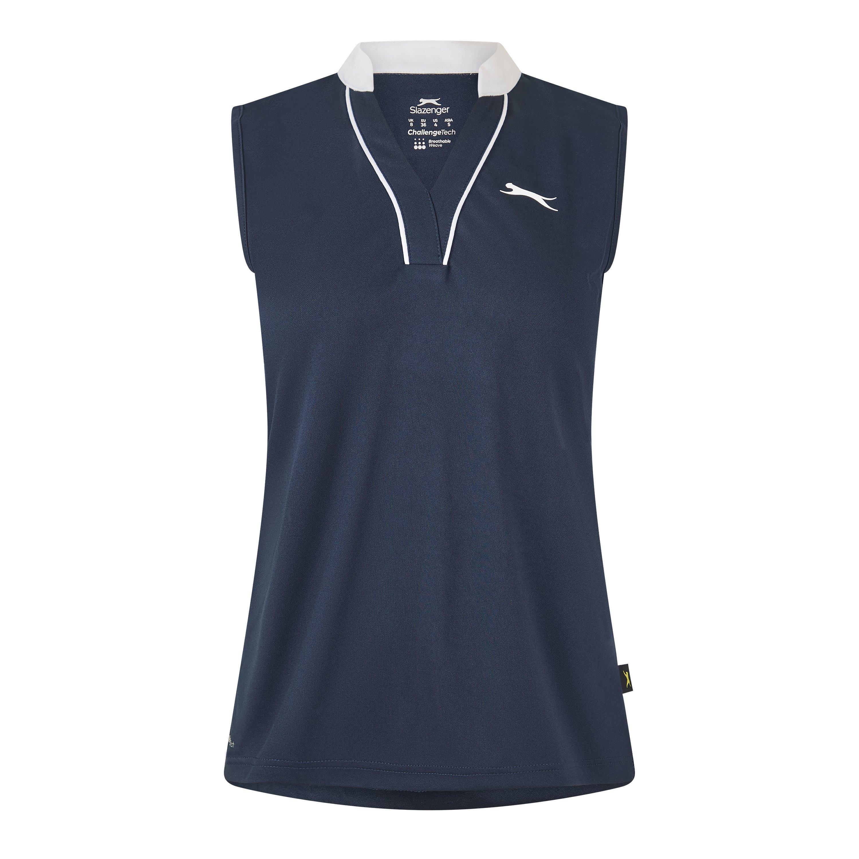 Slazenger Sleeveless Polo Shirt Womens In Navy