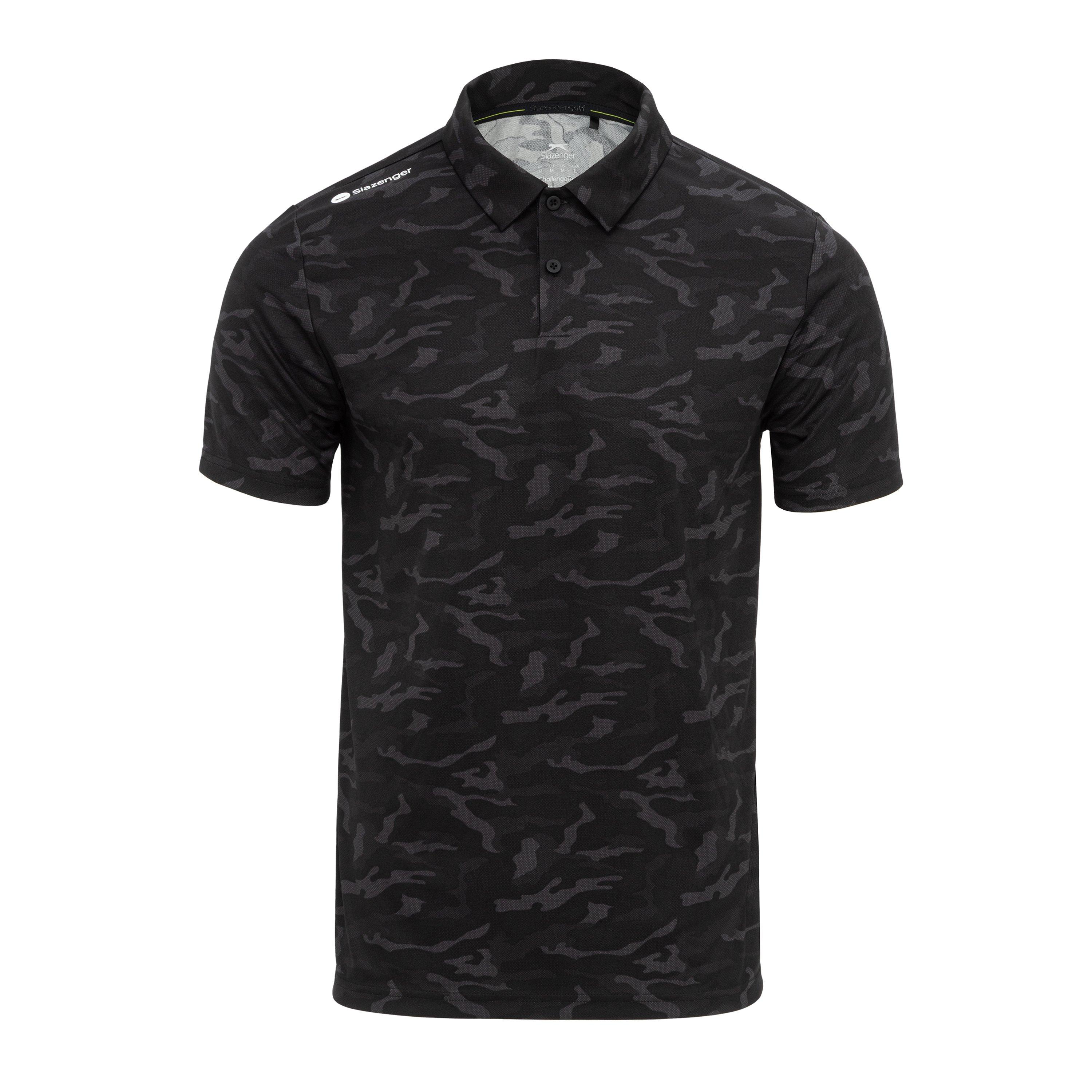 Black/Grey - Slazenger - AOP Golf Polo - 1