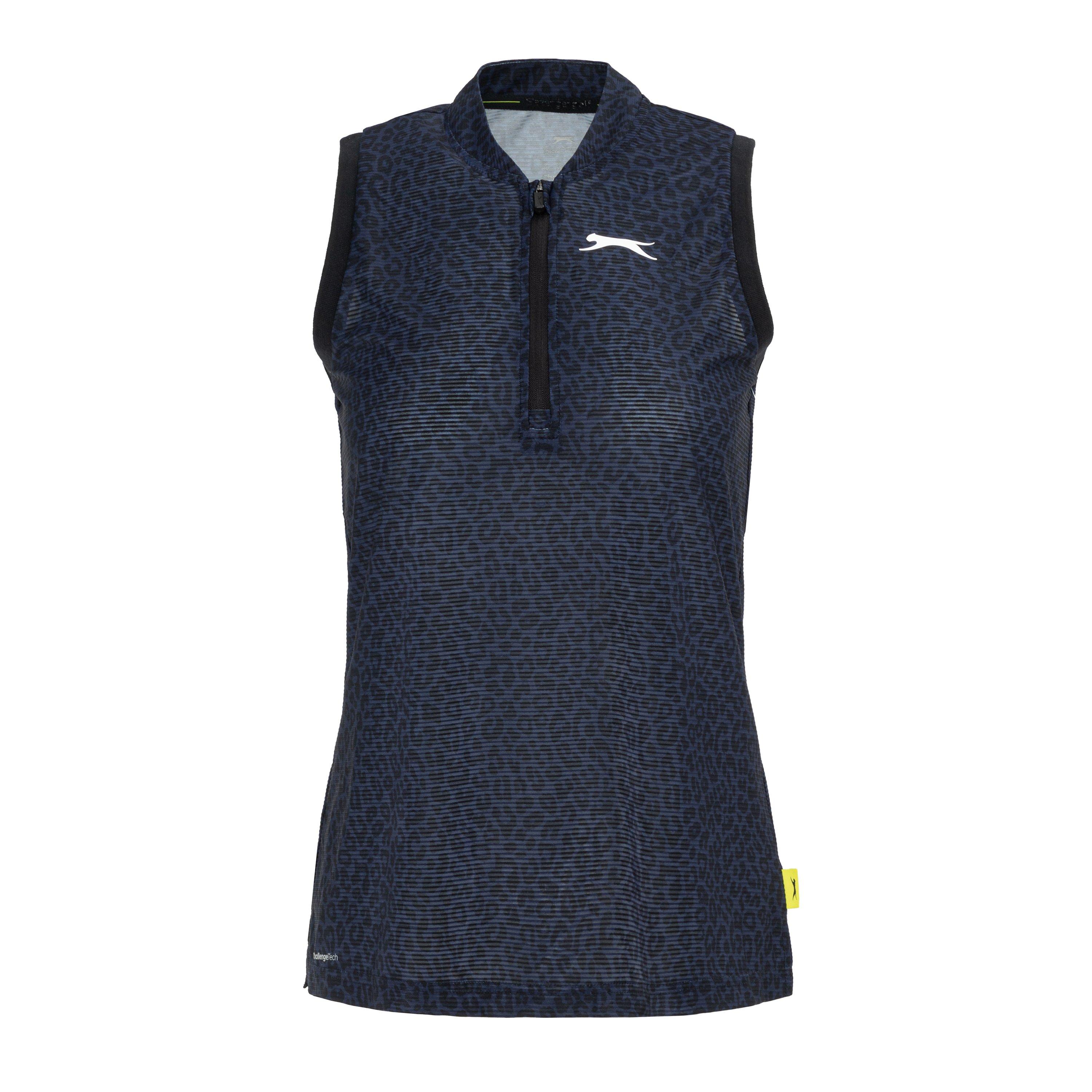 Noir - Slazenger - Zip Sleeveless Polo - 1