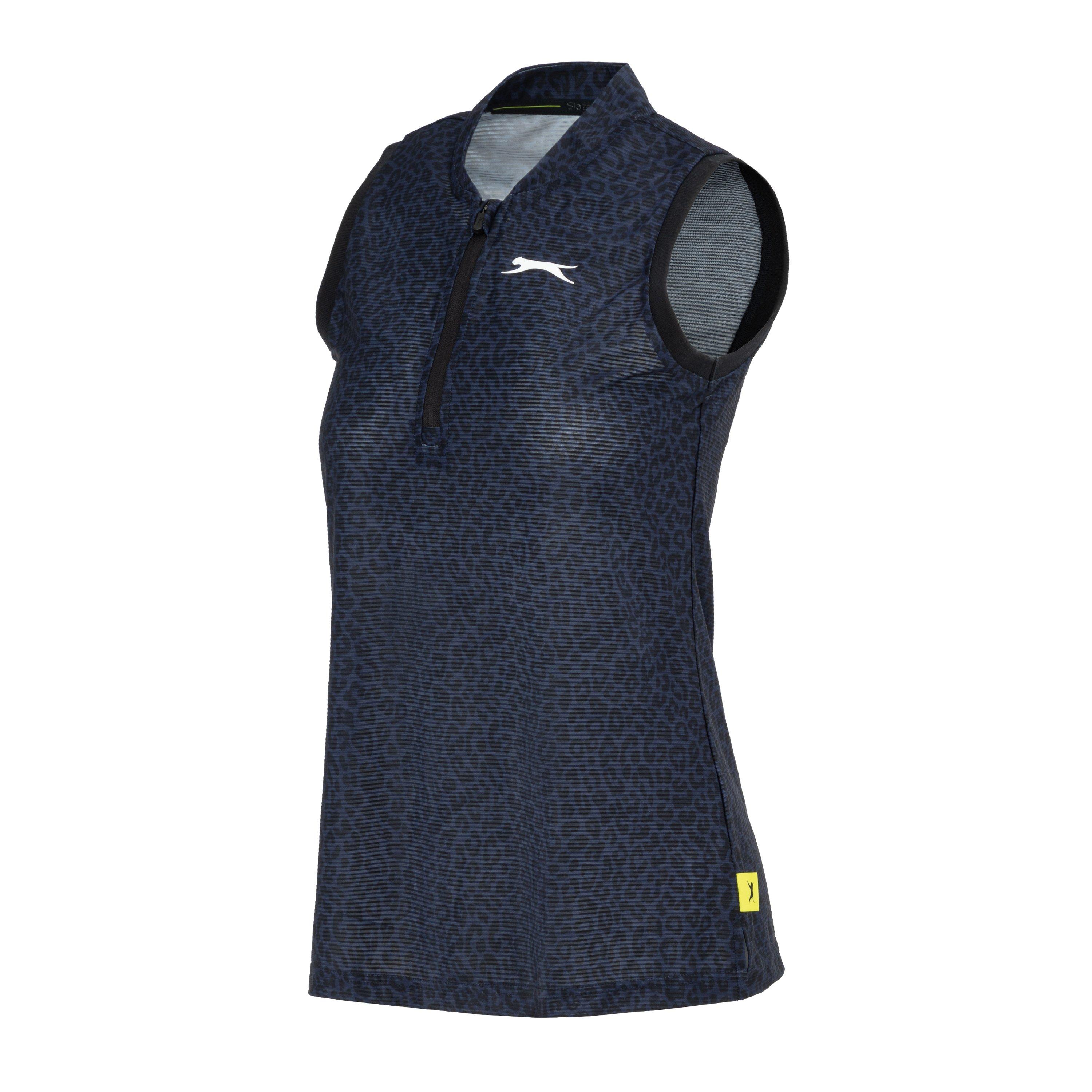 Schwarz - Slazenger - Zip Sleeveless Polo - 3