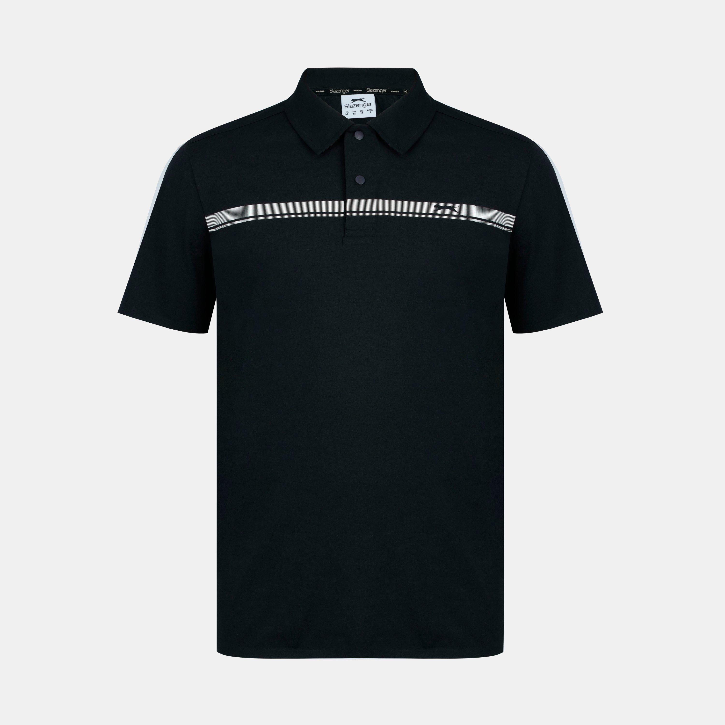 Slazenger Men's Slagenzer Golf Short Sleeve Performance Polo Shirt - Black - 2XL